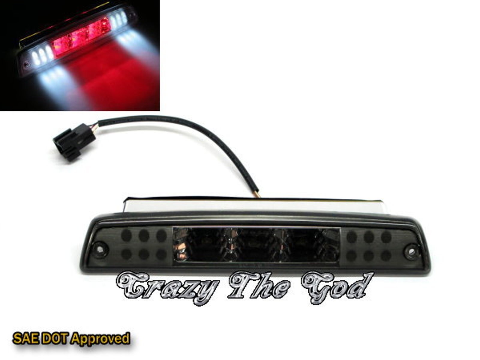 CrazyTheGod Ram 1500/2500/3500 BR/BE Second generation 1994-2002 Pickup 2D LED Rear Tail Third Brake Light Chrome for DODGE