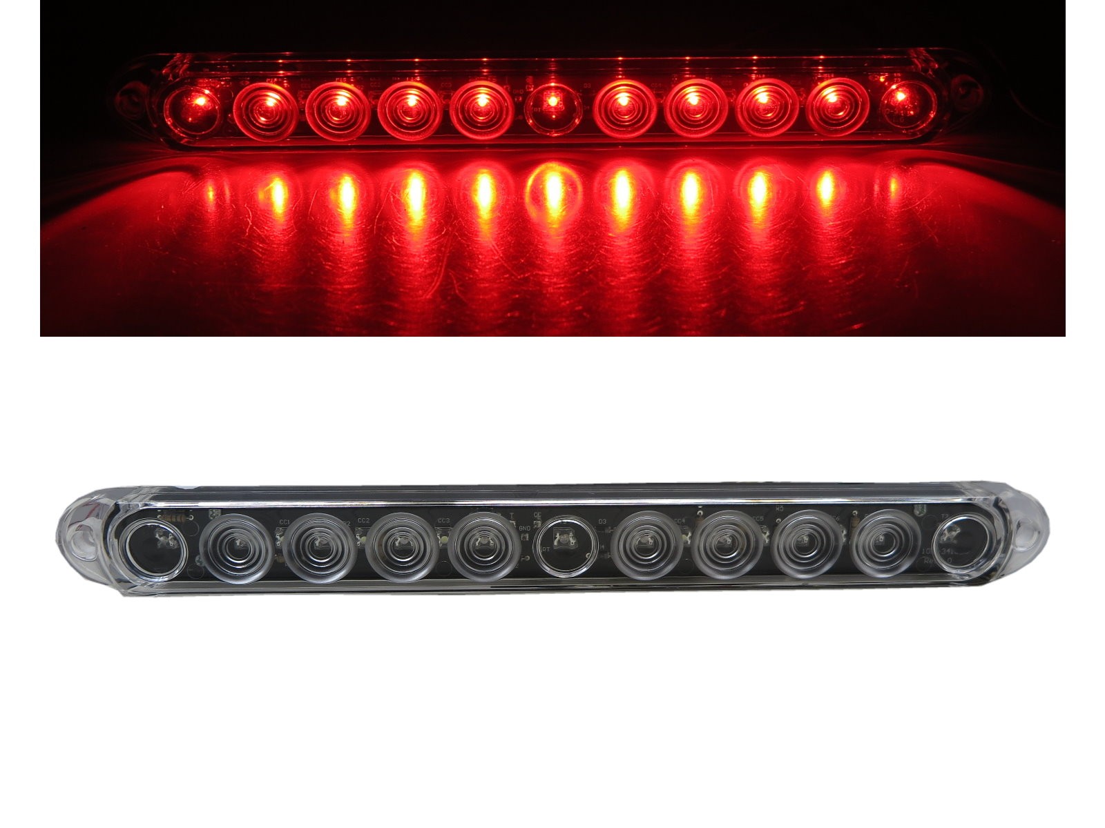 CrazyTheGod LED Rear Tail Third Brake Light Chrome for Universal