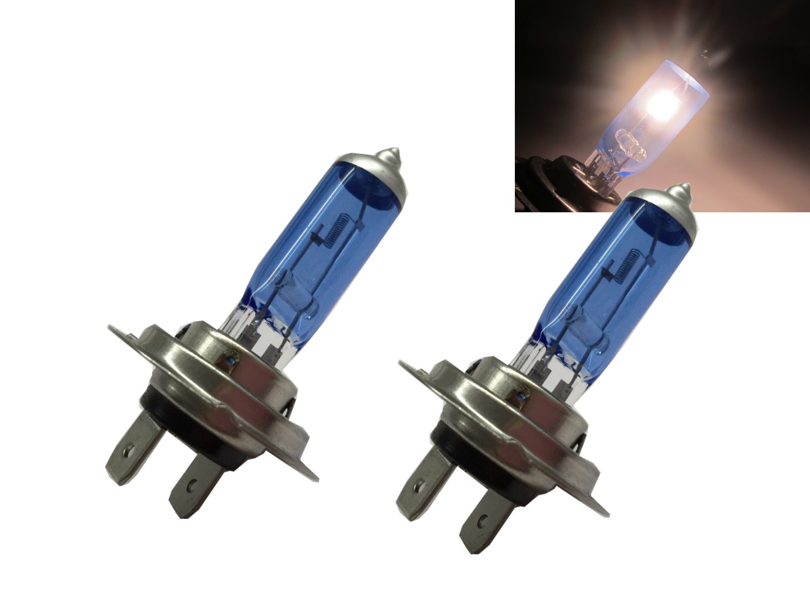 CrazyTheGod Bulb 2PCS H7 55W Halogen XENON WHITE 4300K Headlight Headlamp E-Mark E13