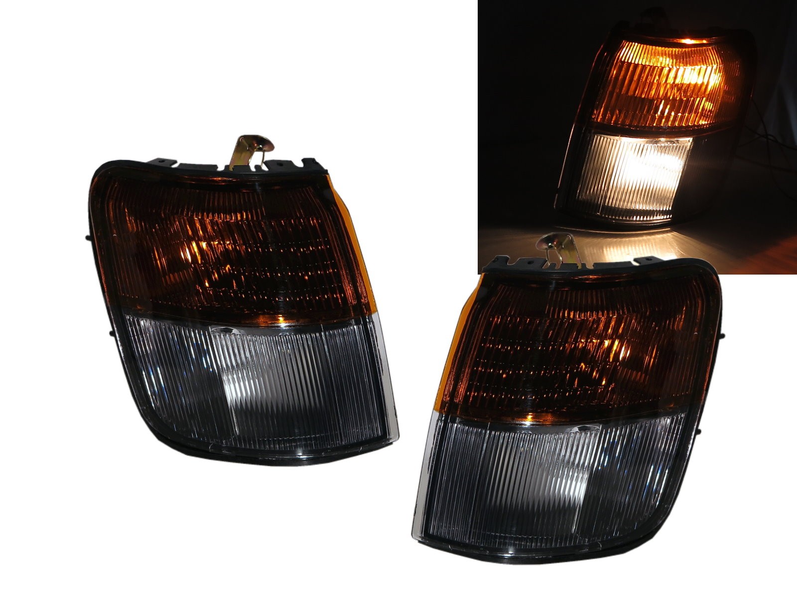 CrazyTheGod Montero V20 Second generation 1991-1997 SUV 3D/5D Clear Corner Light Smoke/Yellow for Mitsubishi