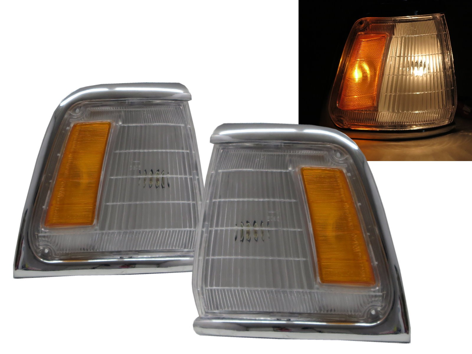 CrazyTheGod HILUX N80/N90/N100/N110 Fifth generation 1988-1997 Pickup/Truck 2D/4D Clear Corner Light Chrome for TOYOTA