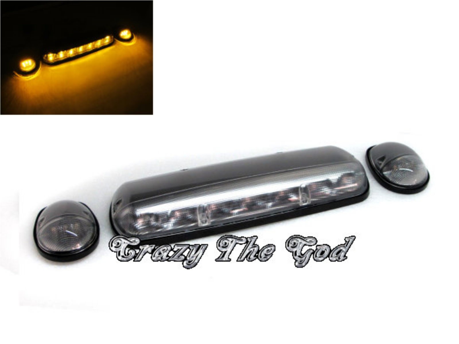 CrazyTheGod Sierra 2002-2006 Pickup 2D/4D LED Cab Roof Marker Light Lamp Gray for GMC