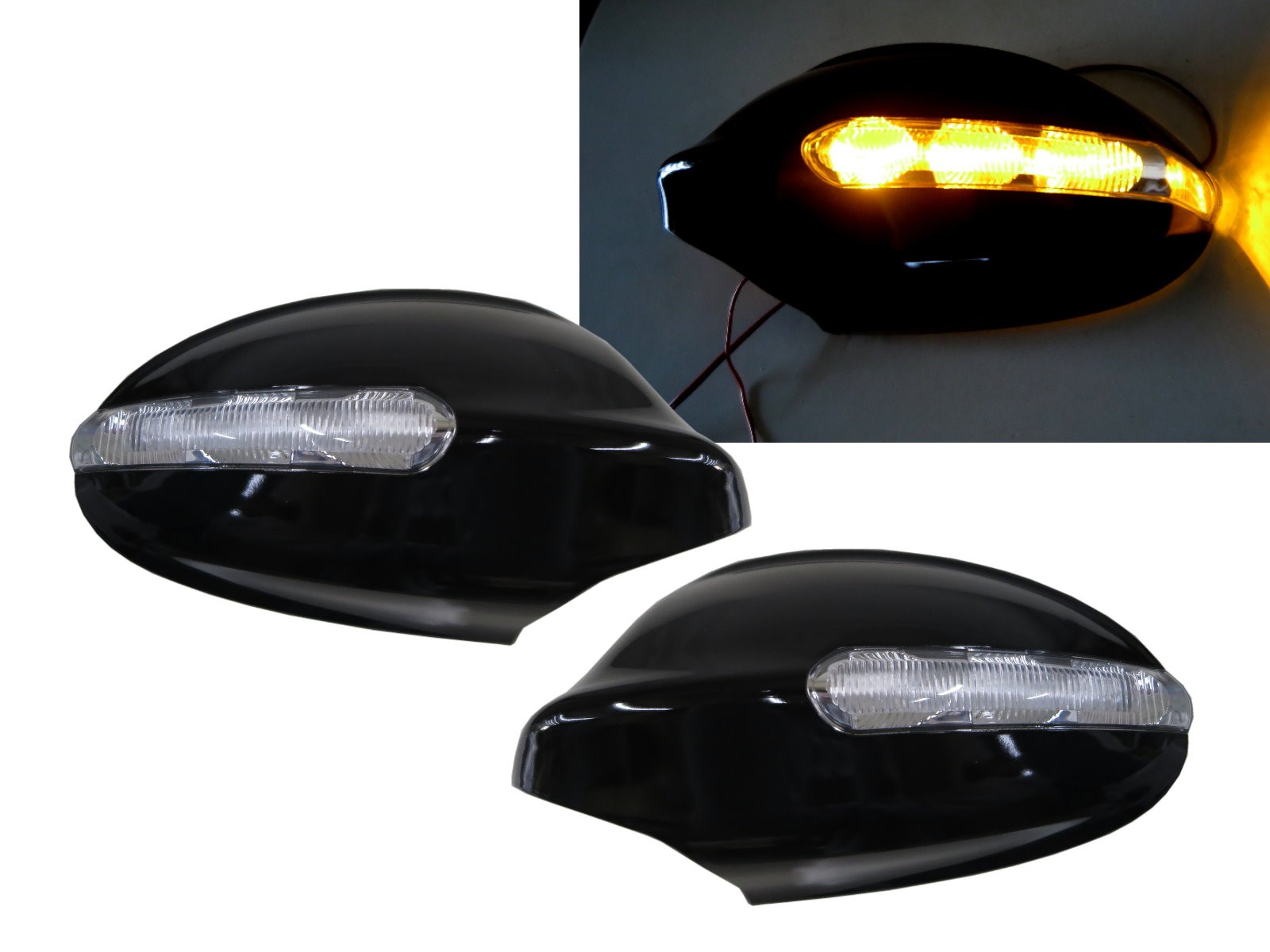 CrazyTheGod 1-Series E87 Fifth generation 2004-2007 Pre-Facelift Hatchback 5D LED Mirror Cover Black for BMW