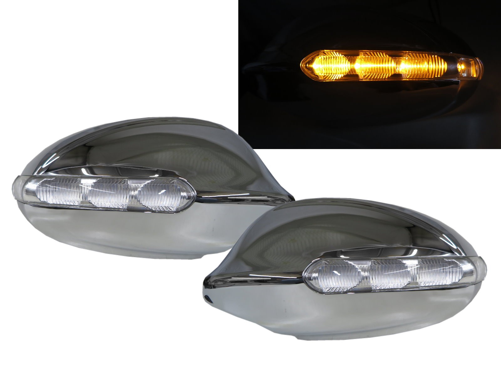 CrazyTheGod 1-Series E87 First generation 2004-2007 Pre-Facelift Hatchback 5D LED Mirror Cover Chrome for BMW