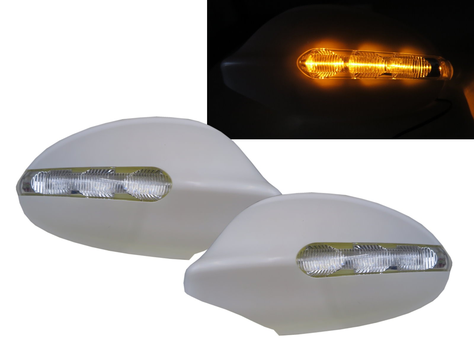 CrazyTheGod 1-Series E87 First generation 2004-2007 Pre-Facelift Hatchback 5D LED Mirror Cover Unpainted Primer Coat for BMW