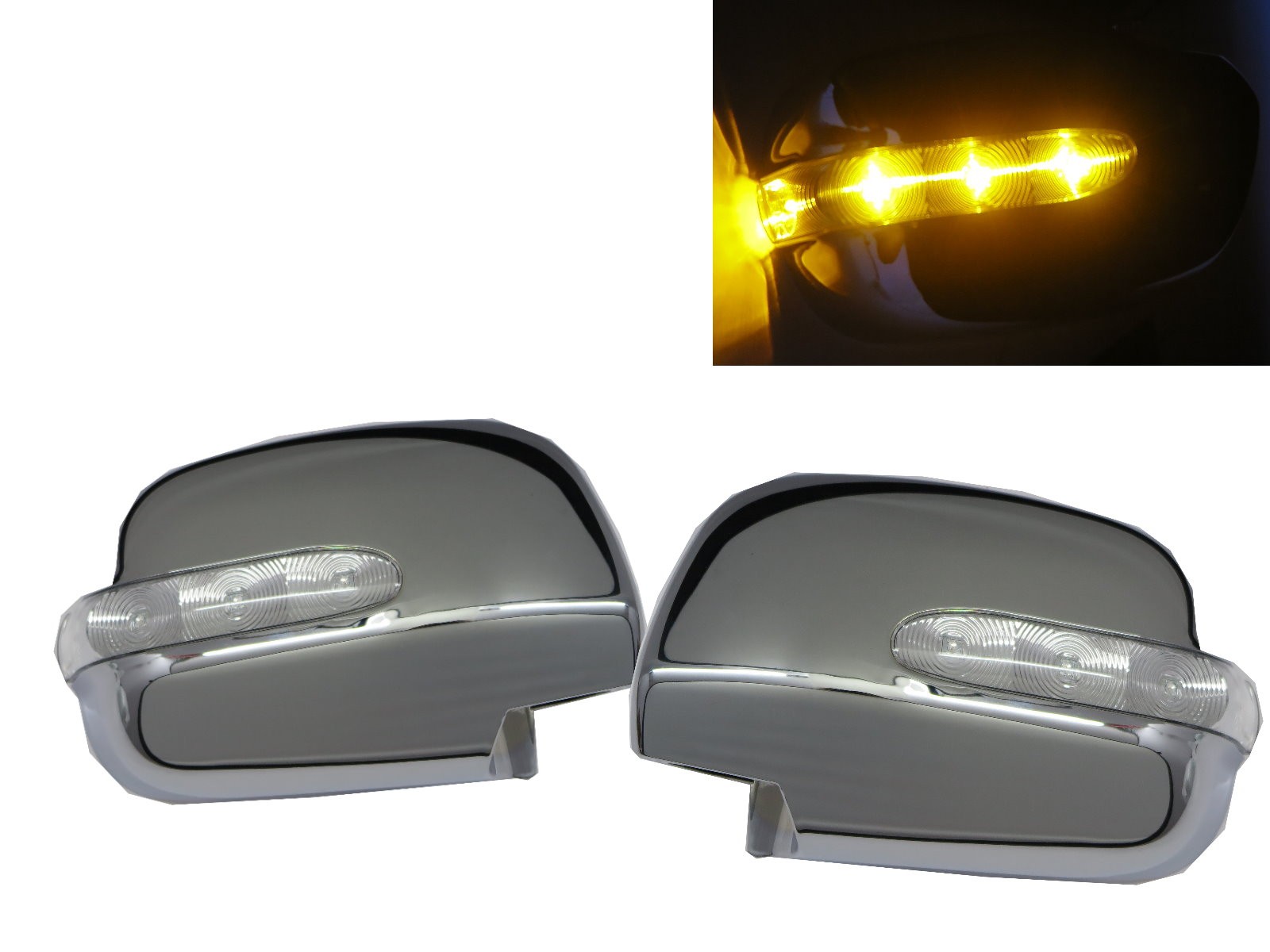 CrazyTheGod RX330/RX350/RX400h XU30 2003-2009 Amber LED Signal Mirror CHROME for LEXUS