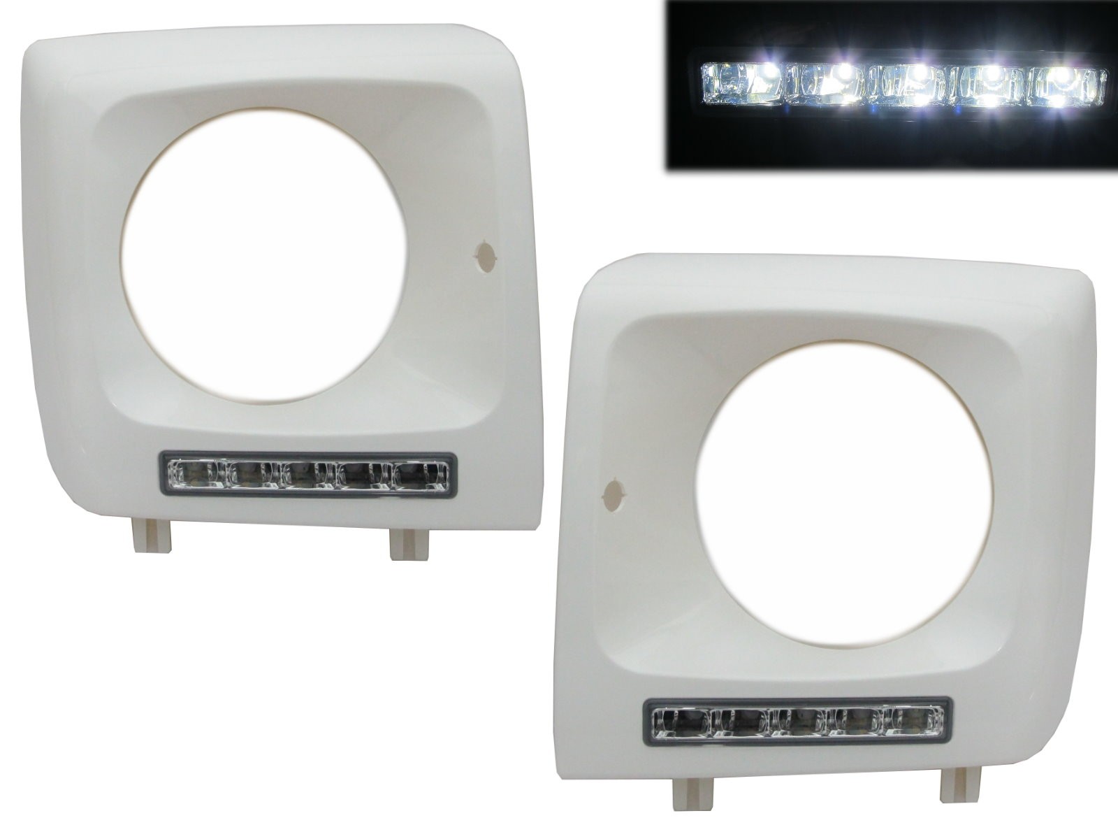 CrazyTheGod W463 1990-2013 DRL Daytime Running LED Headlight Cover Unpainted for Mercedes-Benz
