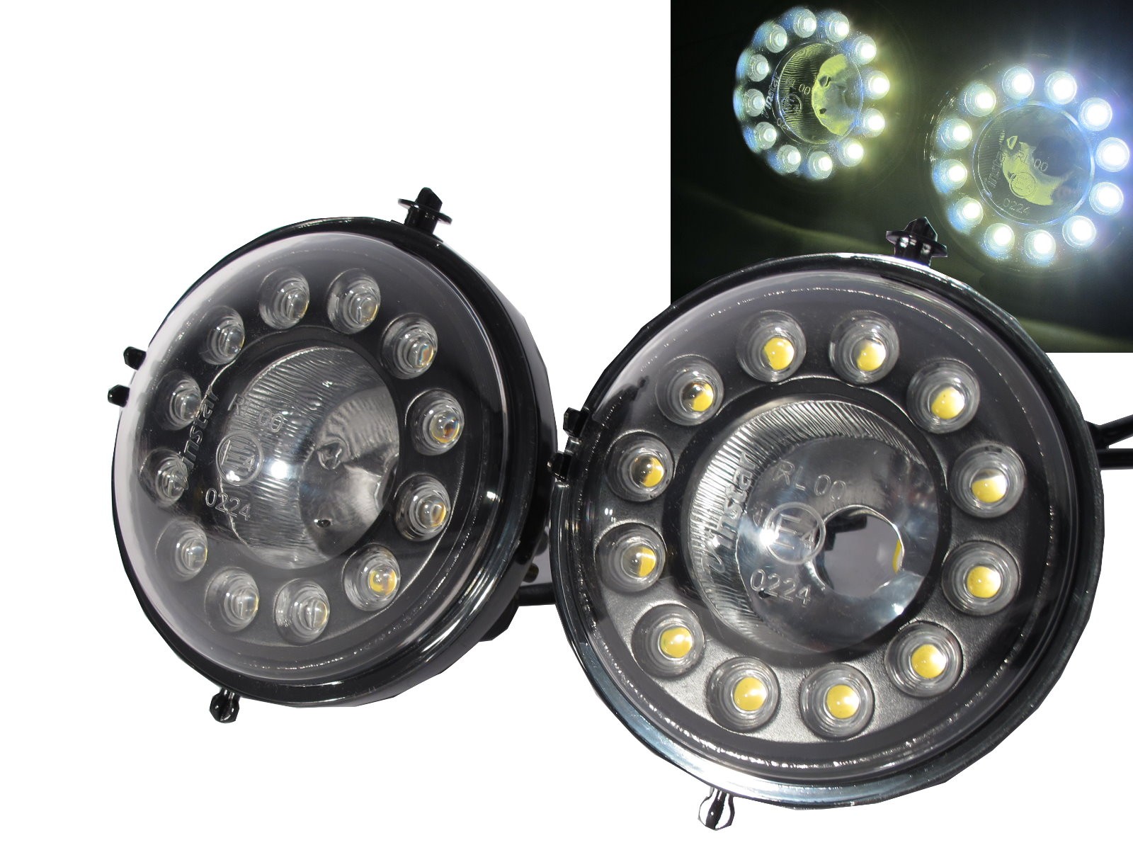 CrazyTheGod MINI R59 2011-2014 Roadster 2D LED DRL Daytime Running Fog Light Lamp Black for MINI