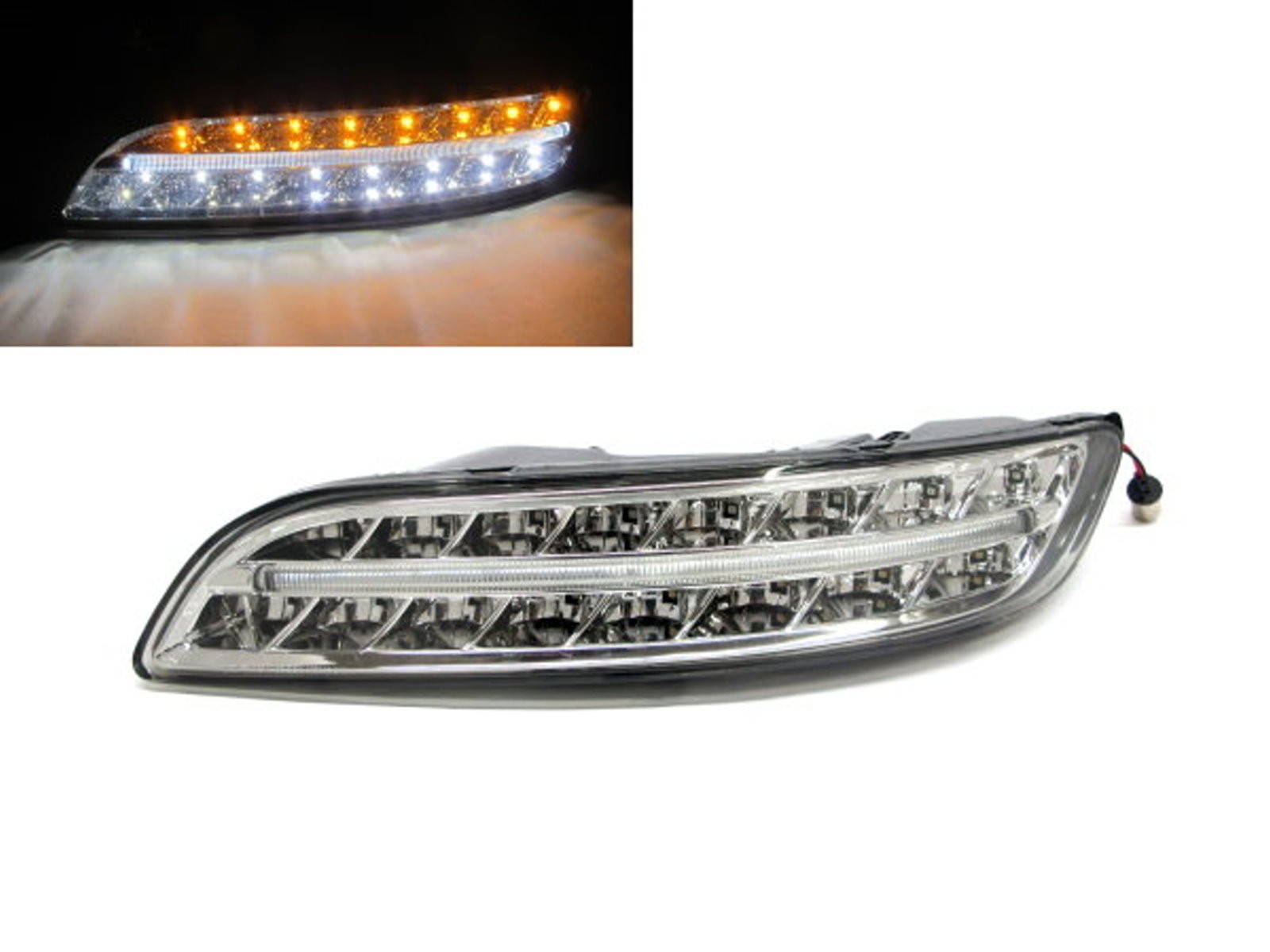 CrazyTheGod CARRERA 911 997 First generation 2005-2008 Coupe/Convertible 2D LED DRL Daytime Running Light Lamp Chrome V1 for PORSCHE