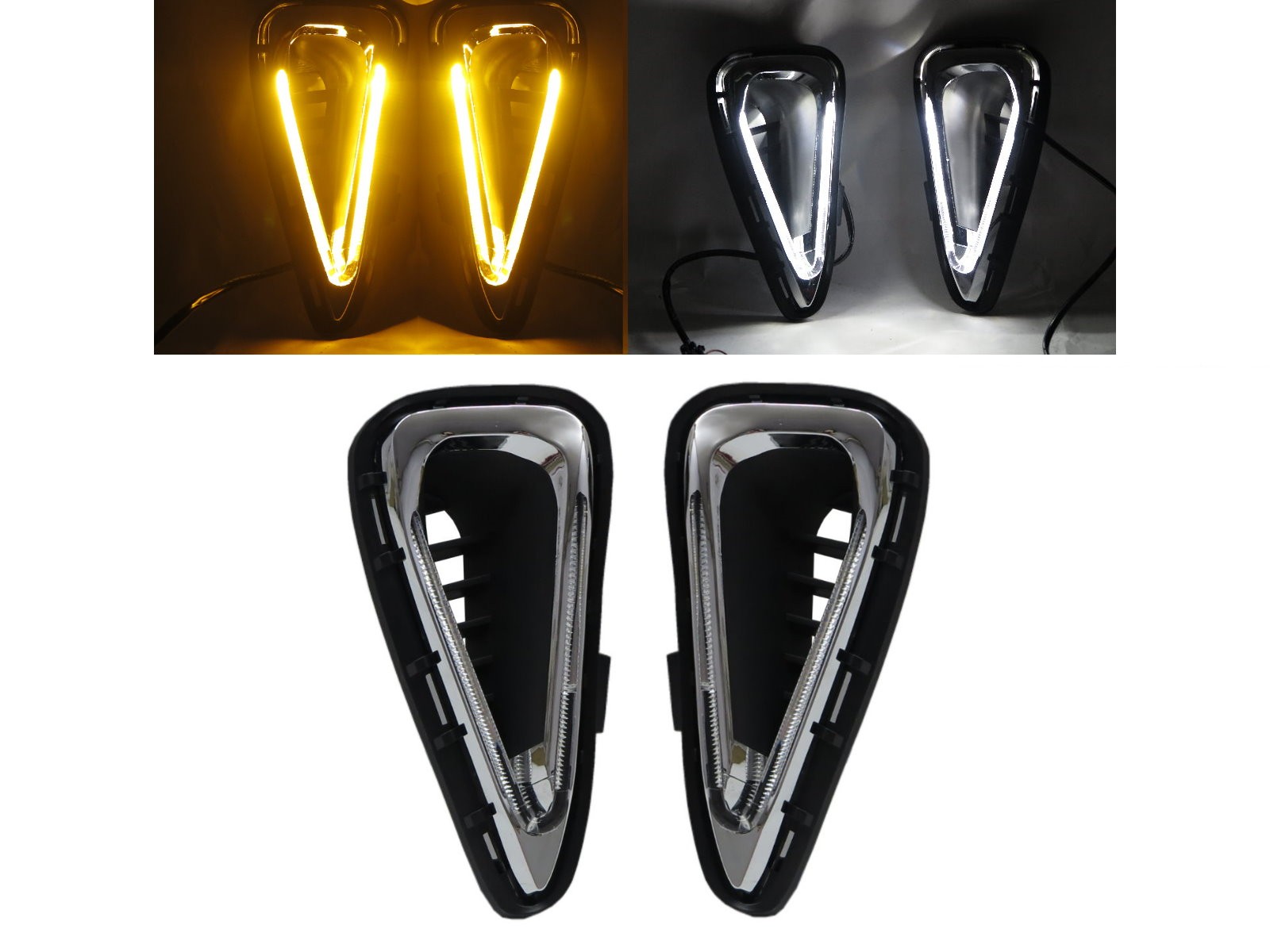 CrazyTheGod CAMRY 2014-2015 Facelift Sedan 4D LED Stripe DRL Daytime Running Light Lamp Black V2 for TOYOTA