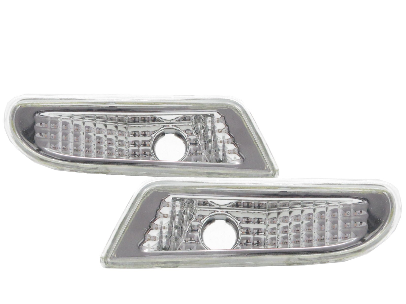 CrazyTheGod W220 2000-2006 Front Bumper Side Repeater Marker Indicators CHROME for Mercedes-Benz