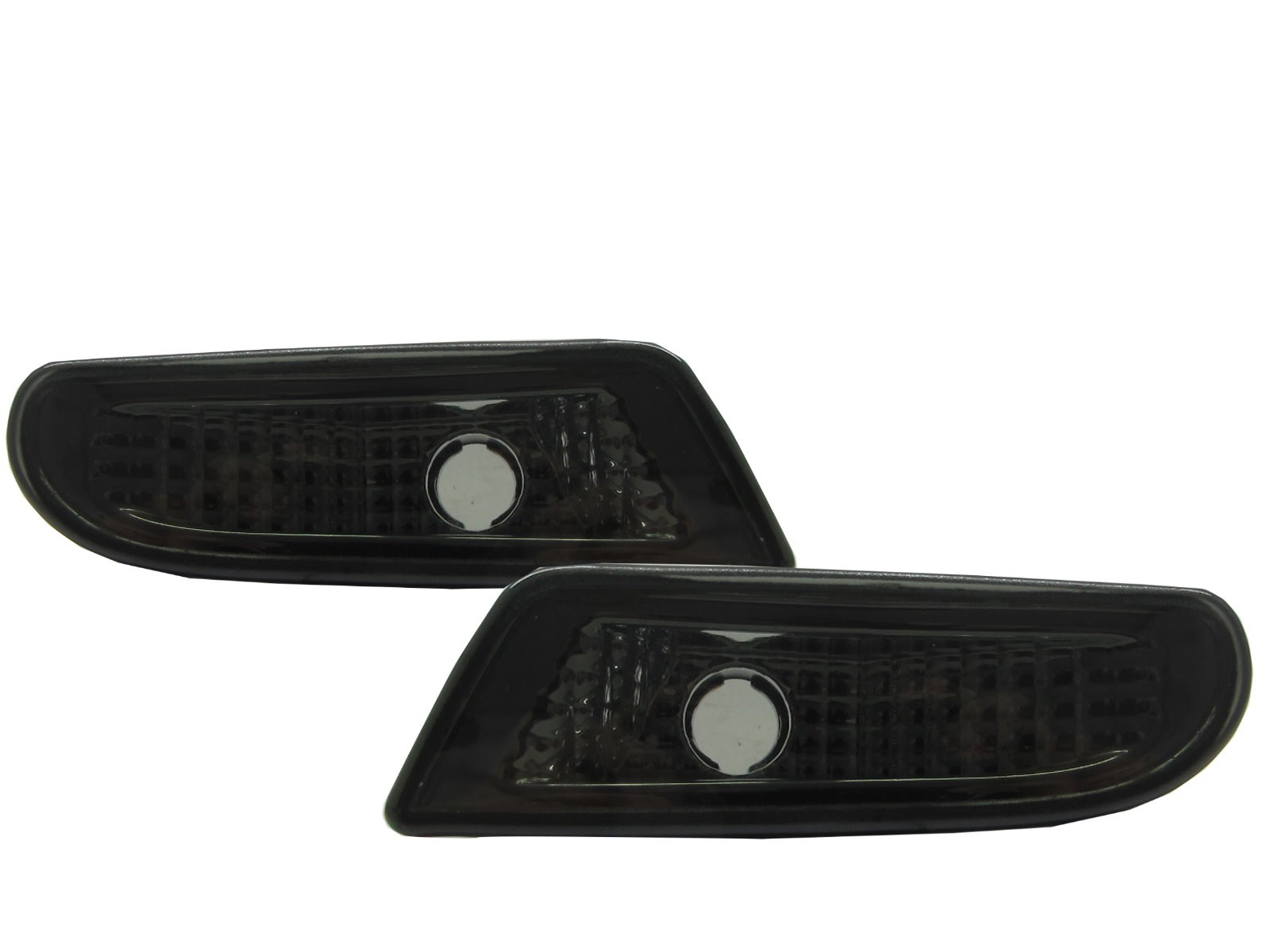 CrazyTheGod W220 2000-2006 Front Bumper Side Repeater Marker Indicators SMOKE for Mercedes-Benz