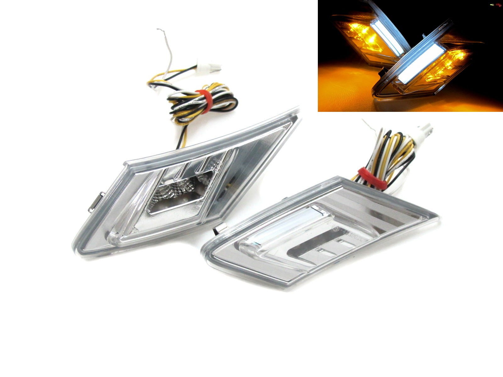 CrazyTheGod BRZ ZN6 2012-present Coupe 2D LED Front Bumper Side Repeater Marker Indicators Chrome for SUBARU