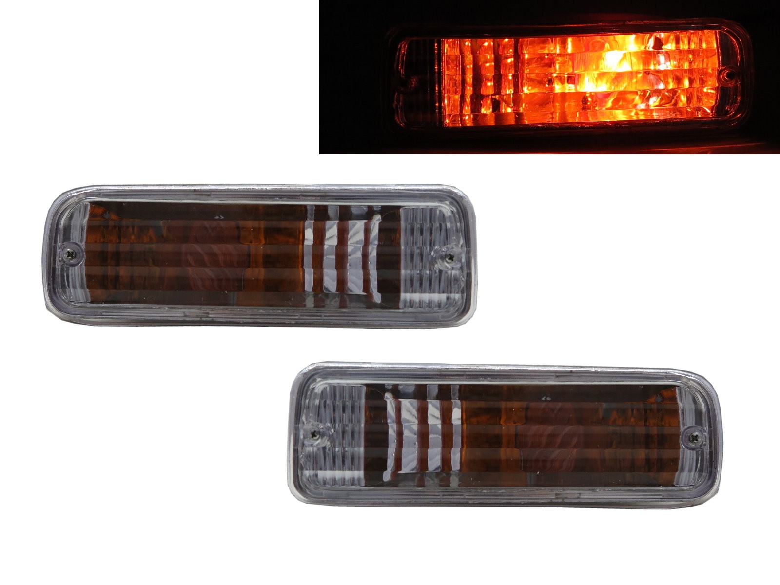 CrazyTheGod 4Runner N120 N130 Second generation 1990-1991 Wagon 3D/5D Clear Front Bumper Signal Light Clear for TOYOTA