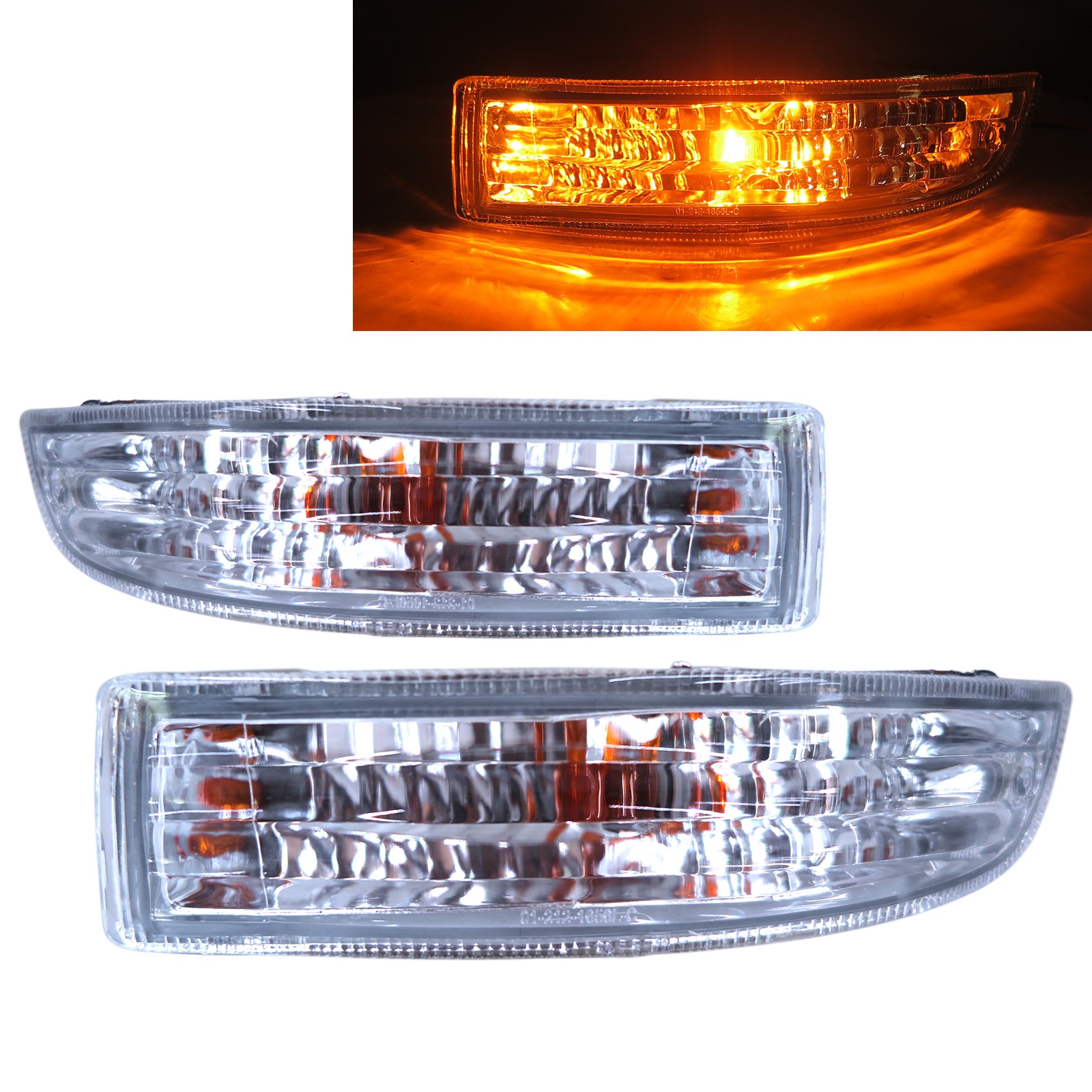 CrazyTheGod Carina E ST190/191 Sixth generation 1992-1996 Sedan 4D Clear Front Bumper Signal Light Chrome for TOYOTA