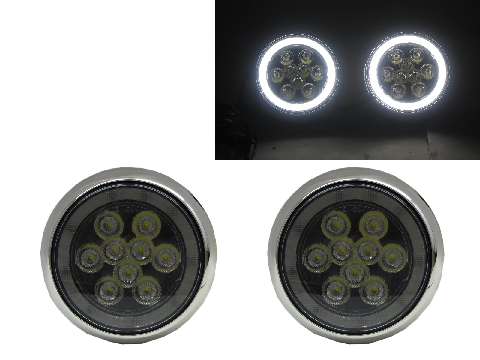 CrazyTheGod MINI R57 2009-2015 Convertible 2D LED Rally DRL Daytime Running Fog Light Lamp Chrome for MINI
