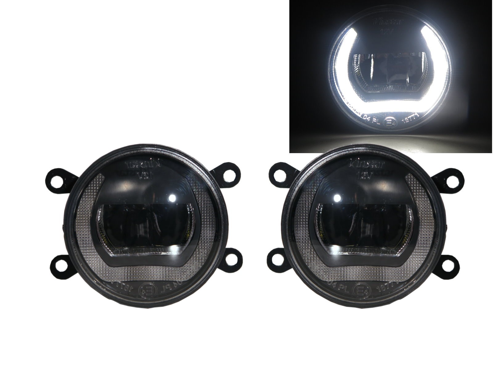 CrazyTheGod HUNTER Fourth generation 2007-2014 Pickup 2D/4D DRL Ubar LED Glass Fog Light Lamp Black for Mitsubishi