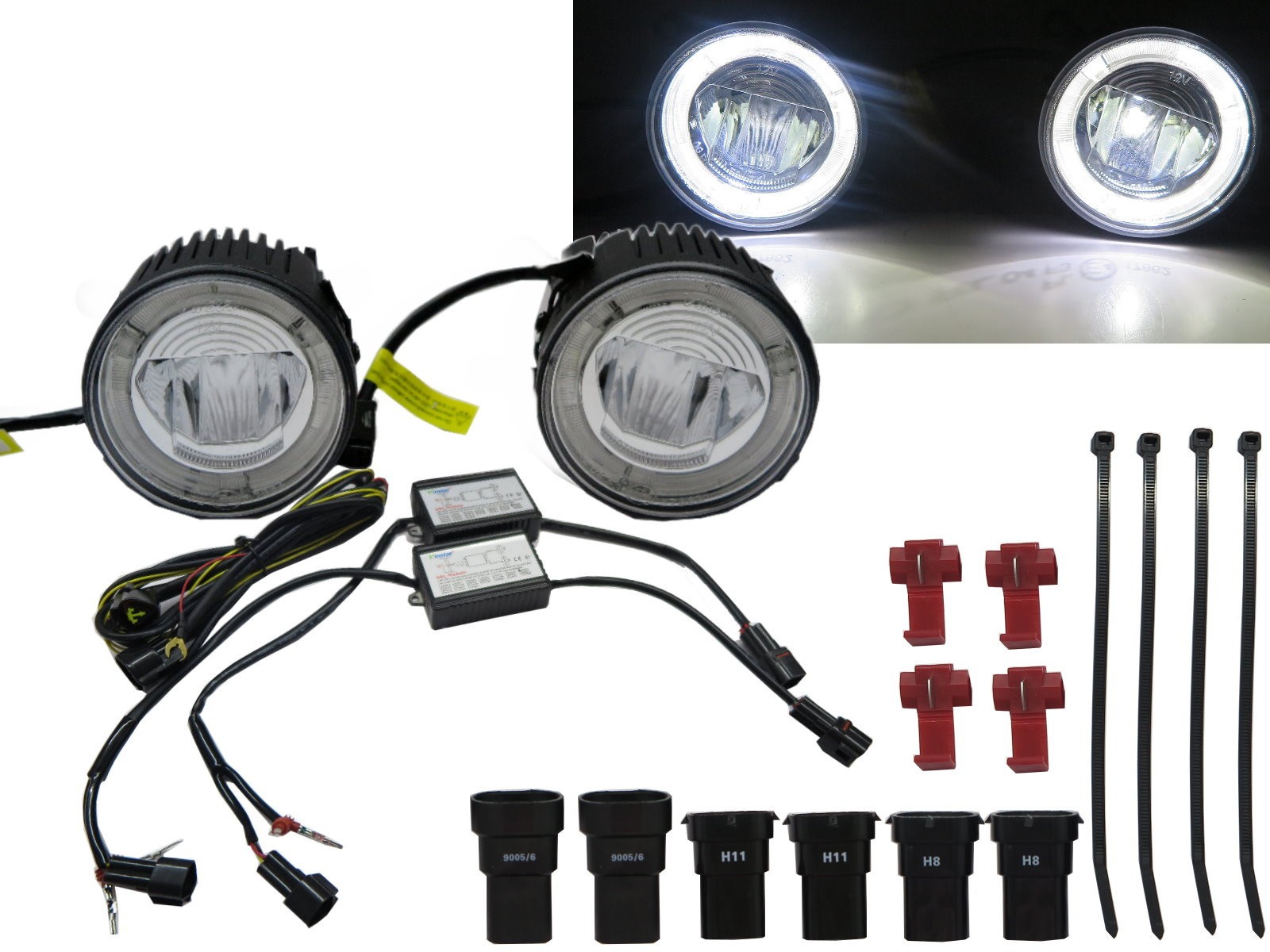CrazyTheGod Juke F15 First generation 2010-Present Hatchback 3D DRL LED GLASS Fog Light Lamp Chrome for NISSAN