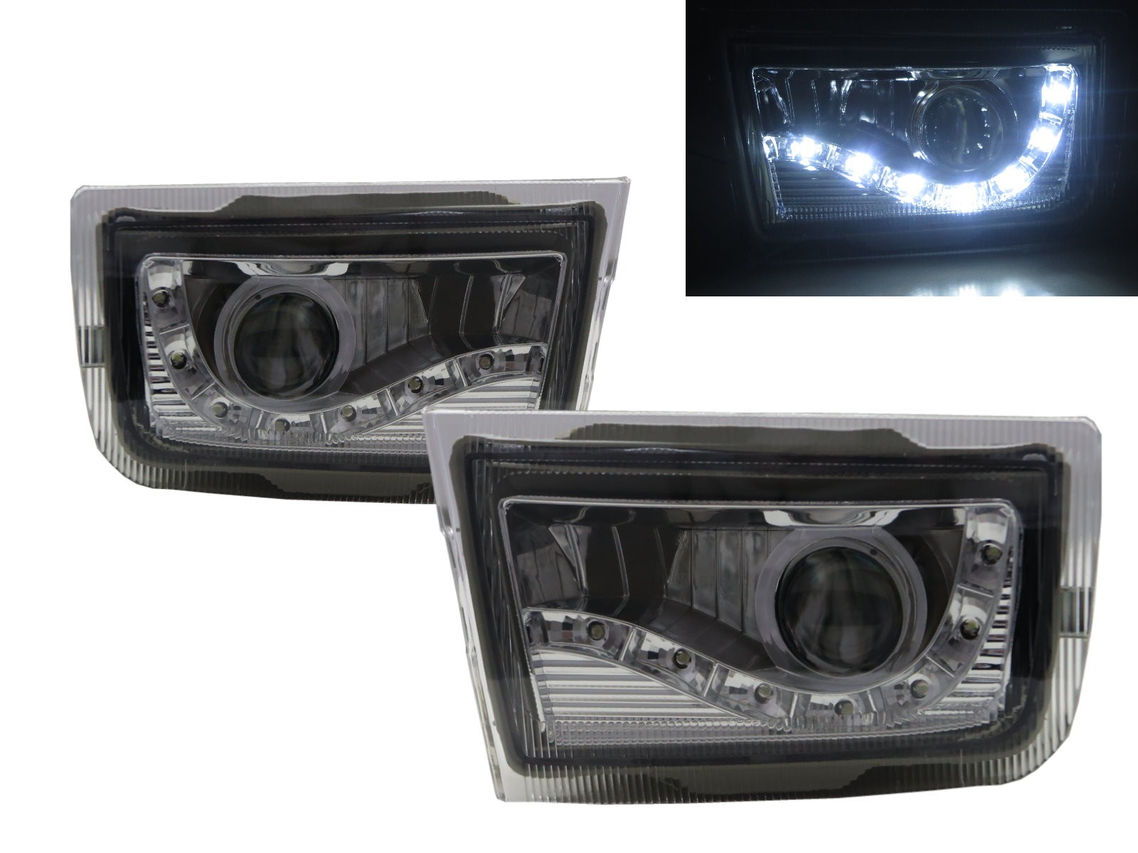 CrazyTheGod LAND CRUISER PRADO FJ90 Second generation 1999-2002 SUV 3D/5D Projector LED R8Look Fog Light Lamp Chrome for TOYOTA