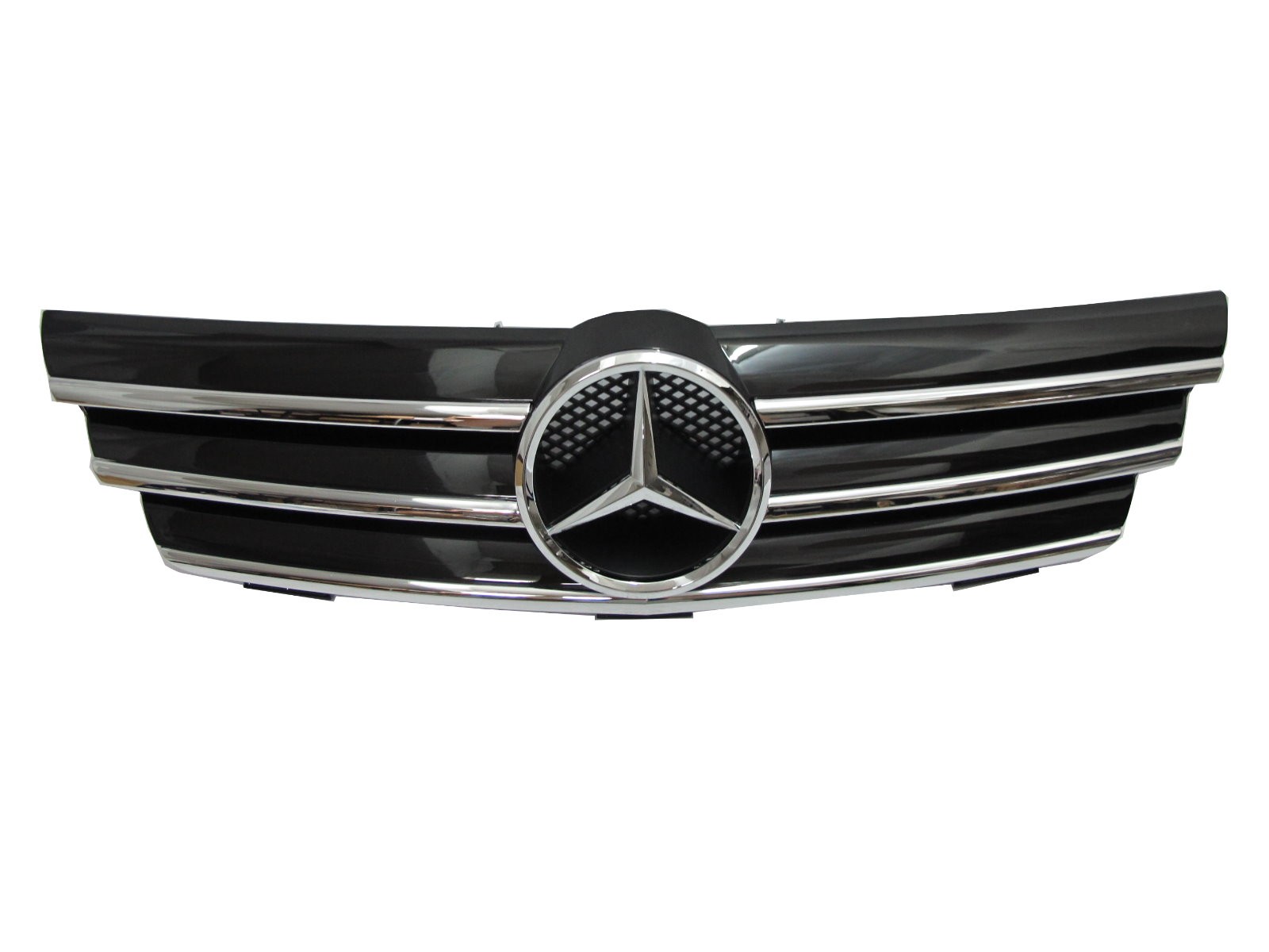 CrazyTheGod W203 2000-2007 COUPE GRILLE/GRILL 3FIN CHROME/BLACK for Mercedes-Benz