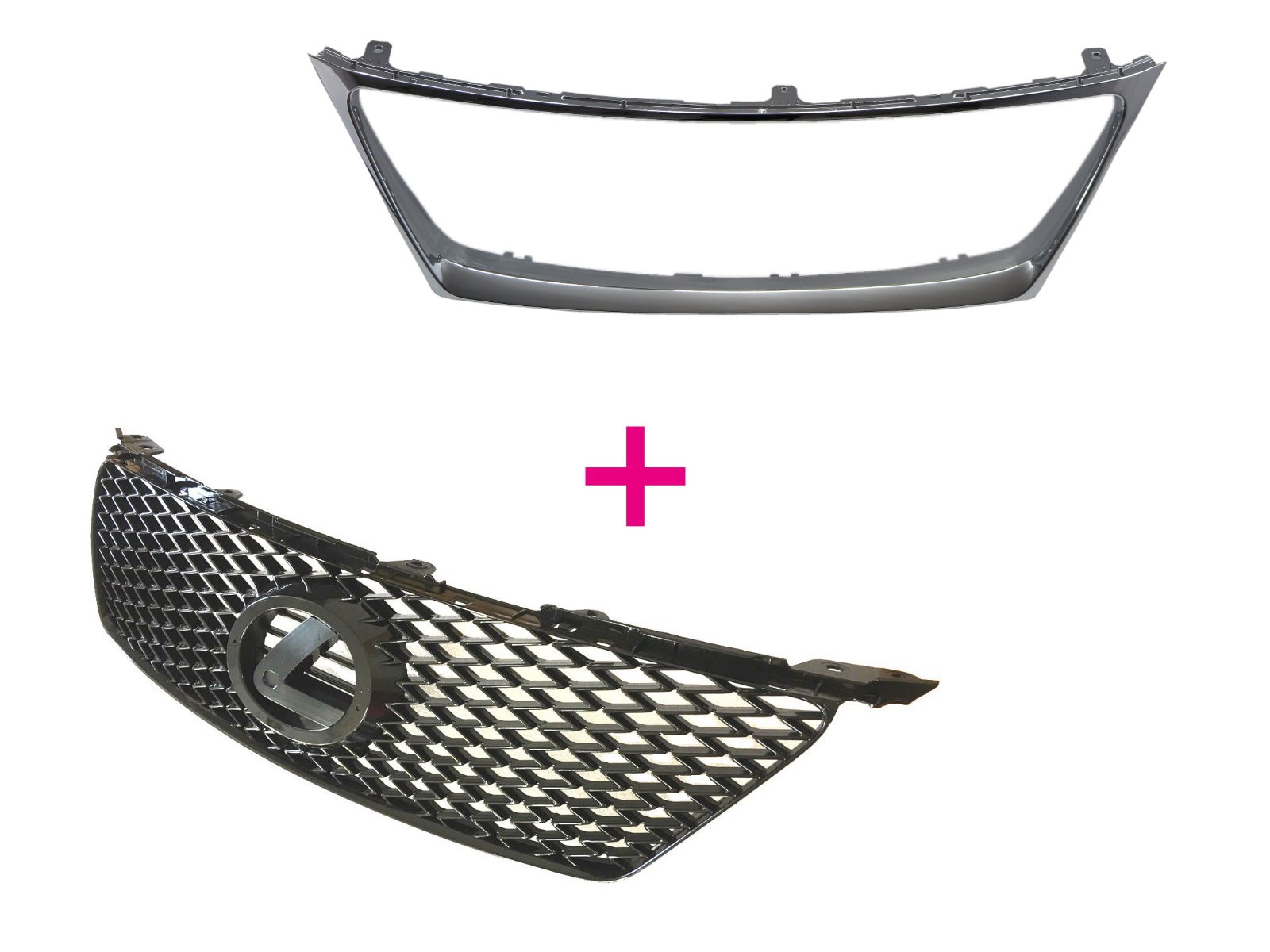 CrazyTheGod IS IS250/IS350/IS220D XE20 Second generation 2005-2008 PRE-FACELIFT Sedan 4D ISF Style GRILLE/GRILL Gloss Black V2 for LEXUS
