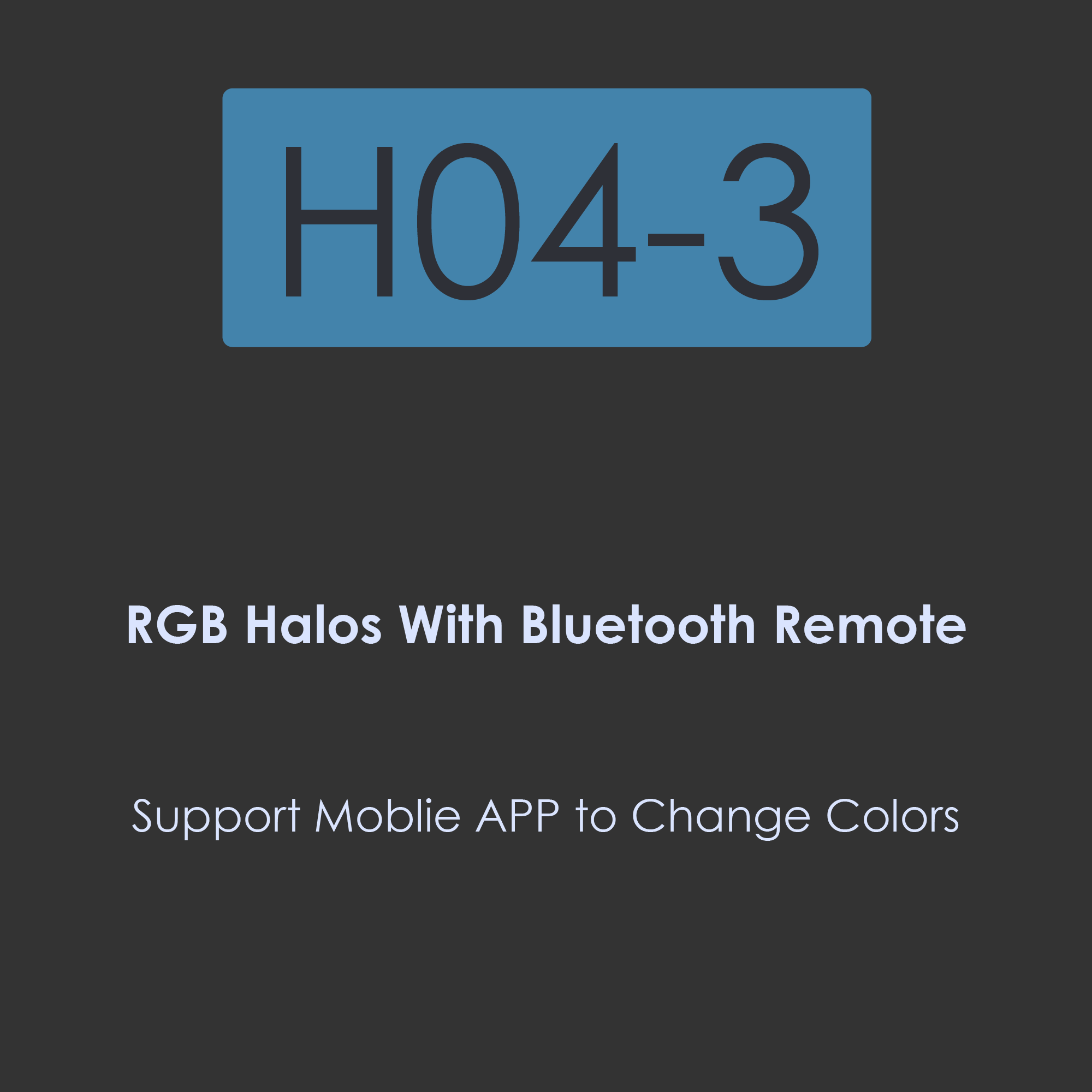 H04-RGB Colors Angel-Eye-Cotton Halos Colors with Bluetooth Remote
