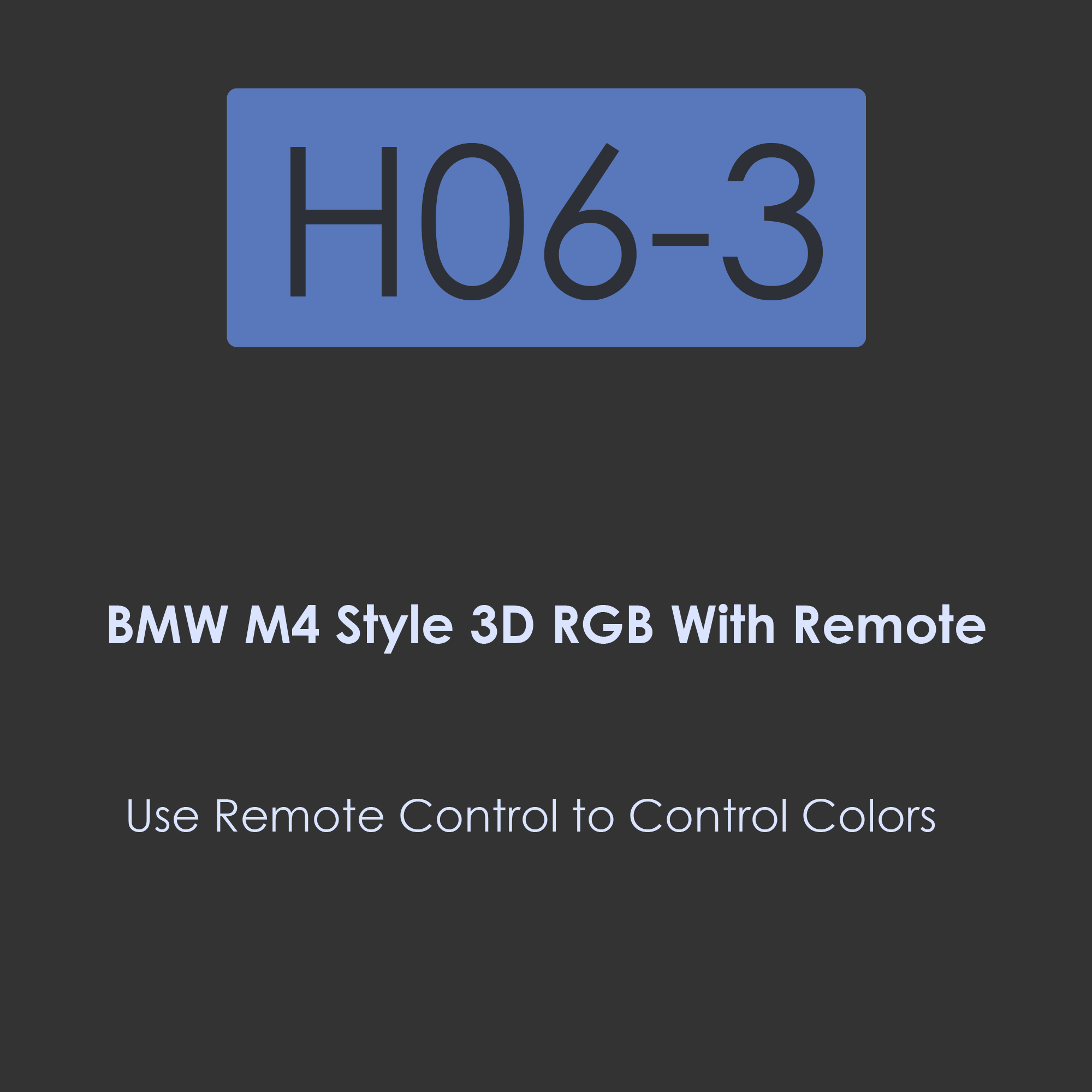 H06-BMW M4 Style Crystal Angle Eye-BMW M4 Style RGB with Remote