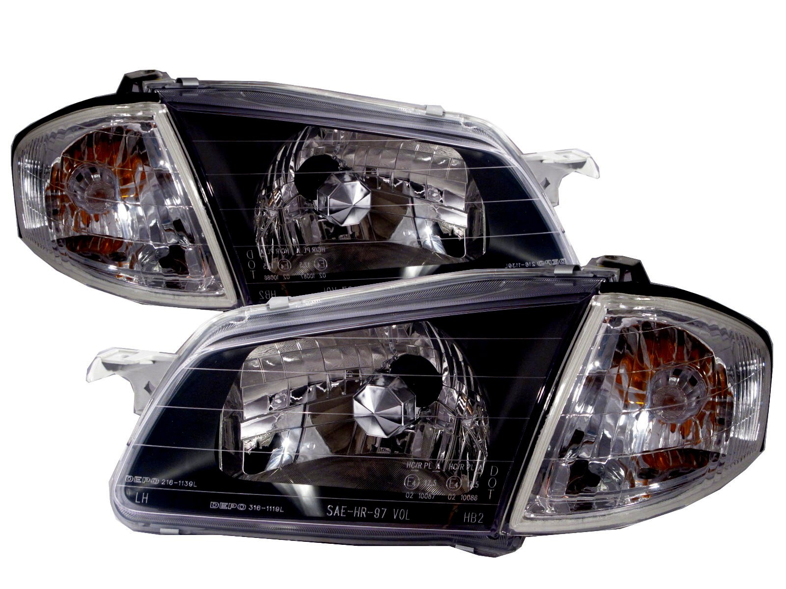 CrazyTheGod 323 BJ Sedan/Wagon 1998-2000 Clear Headlight Headlamp BLACK V1 for MAZDA LHD