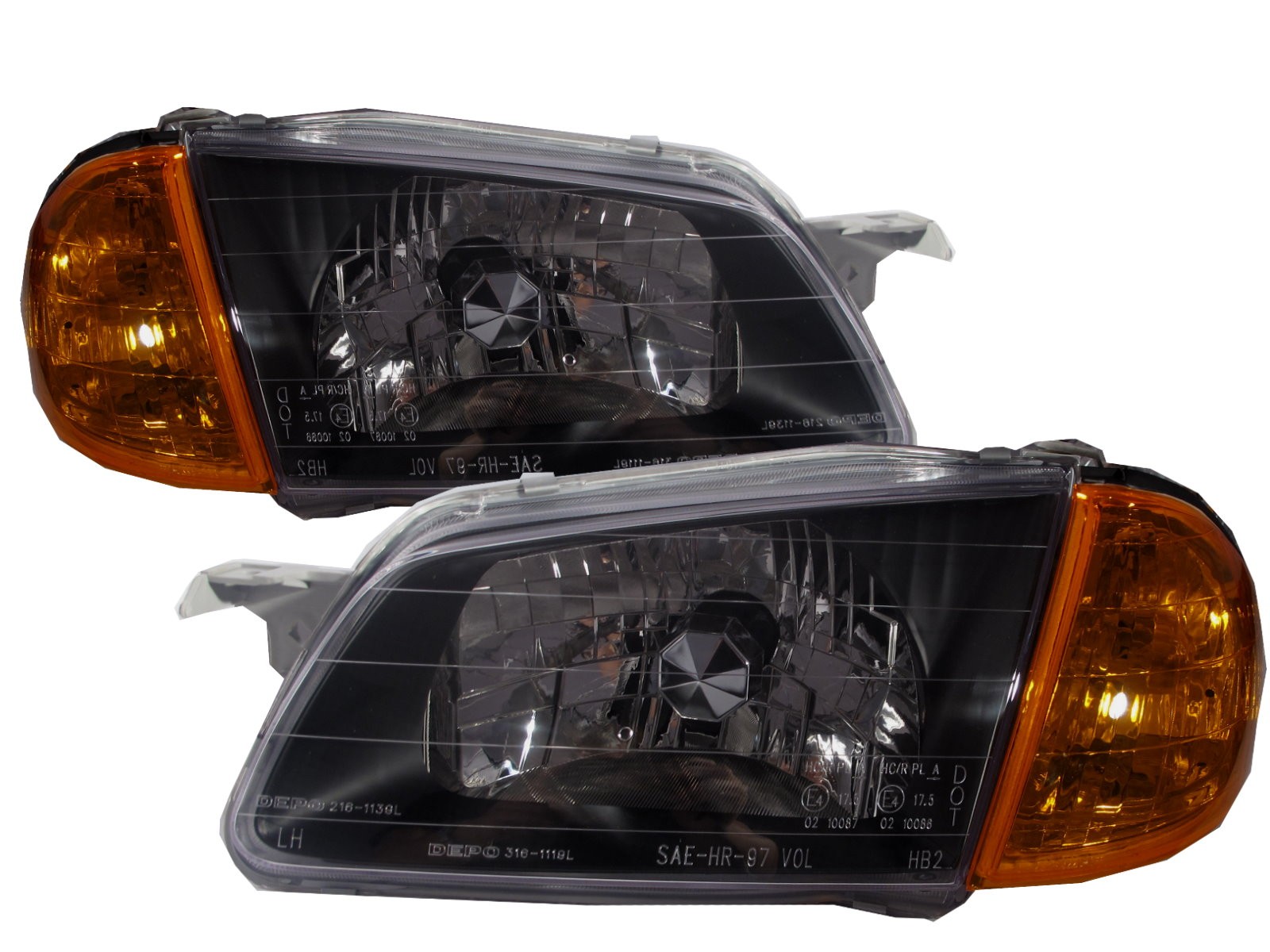 CrazyTheGod SpeedProtege BJ 1998-2000 Sedan/Wagon Clear Headlight Headlamp BLACK V2 for MAZDA LHD