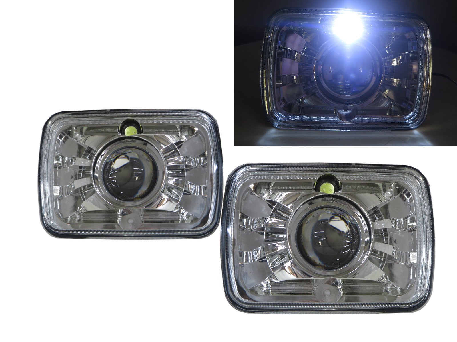 CrazyTheGod Conquest 1987-1989 Coupe 2D Projector Headlight Headlamp Chrome V2 for CHRYSLER LHD