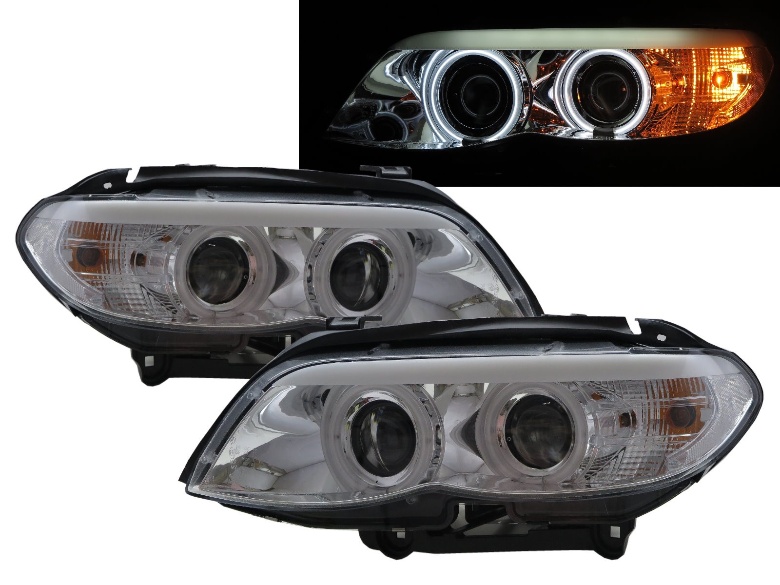 CrazyTheGod X5 E53 First generation 2004-2006 FACELIFT SUV 5D CCFL Projector D2S W/S BALLAST Headlight Headlamp Chrome for BMW RHD