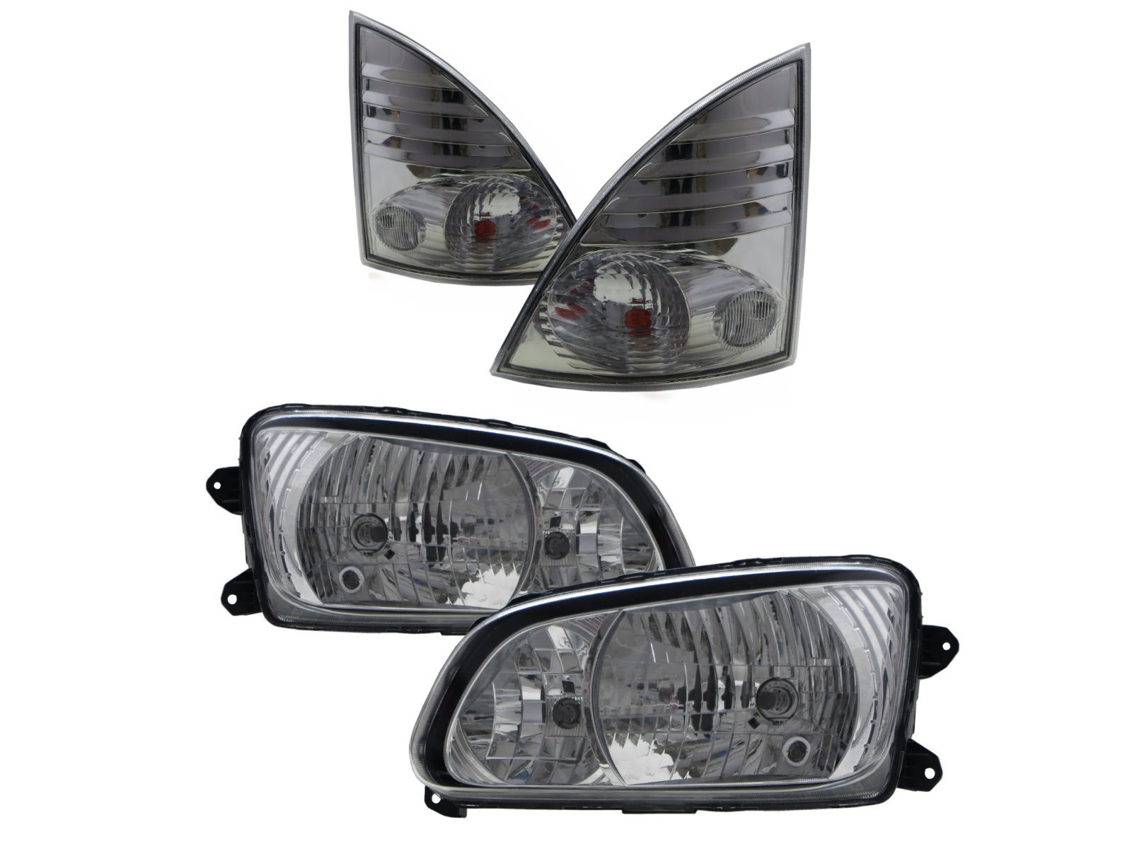CrazyTheGod 700 2008-Present Truck 2D Clear W/ Corner Lamp Headlight Headlamp W/ Motor Chrome V3 for HINO LHD