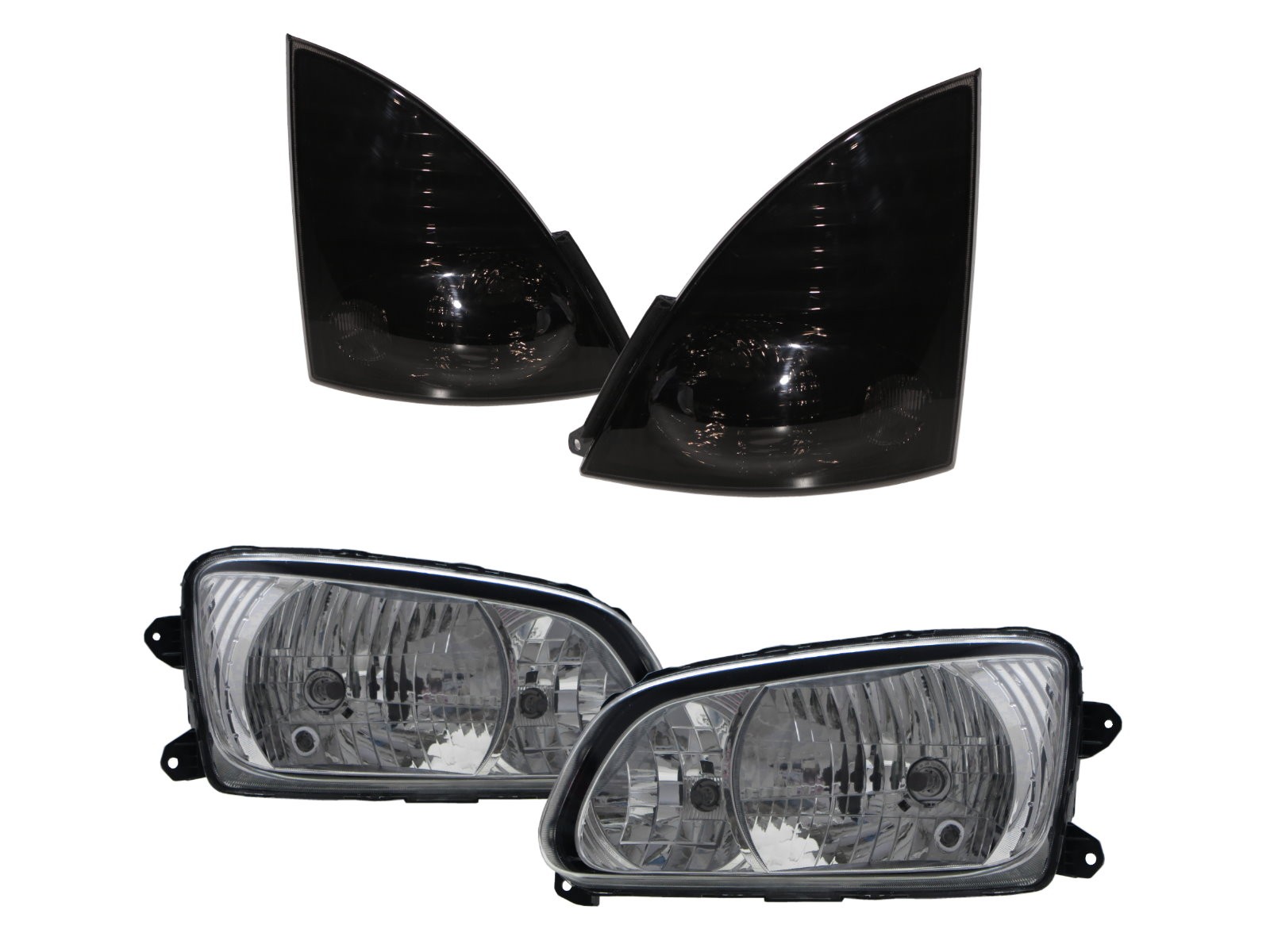 CrazyTheGod Profia 2008-present Truck 2D Clear W/ Corner Lamp Headlight Headlamp W/ Motor Chrome for HINO LHD