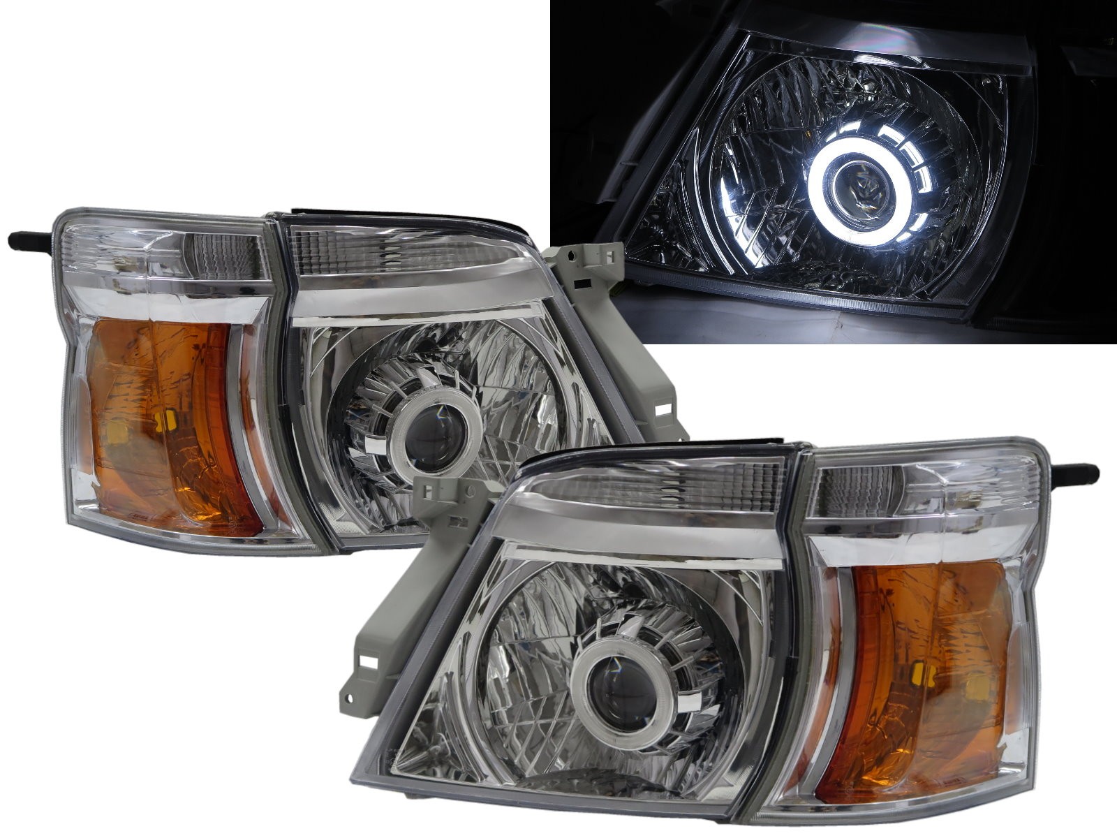 CrazyTheGod Como E25 First generation 2005-2012 Facelift VAN 3D/4D CCFL Projector Headlight Headlamp Chrome for ISUZU LHD