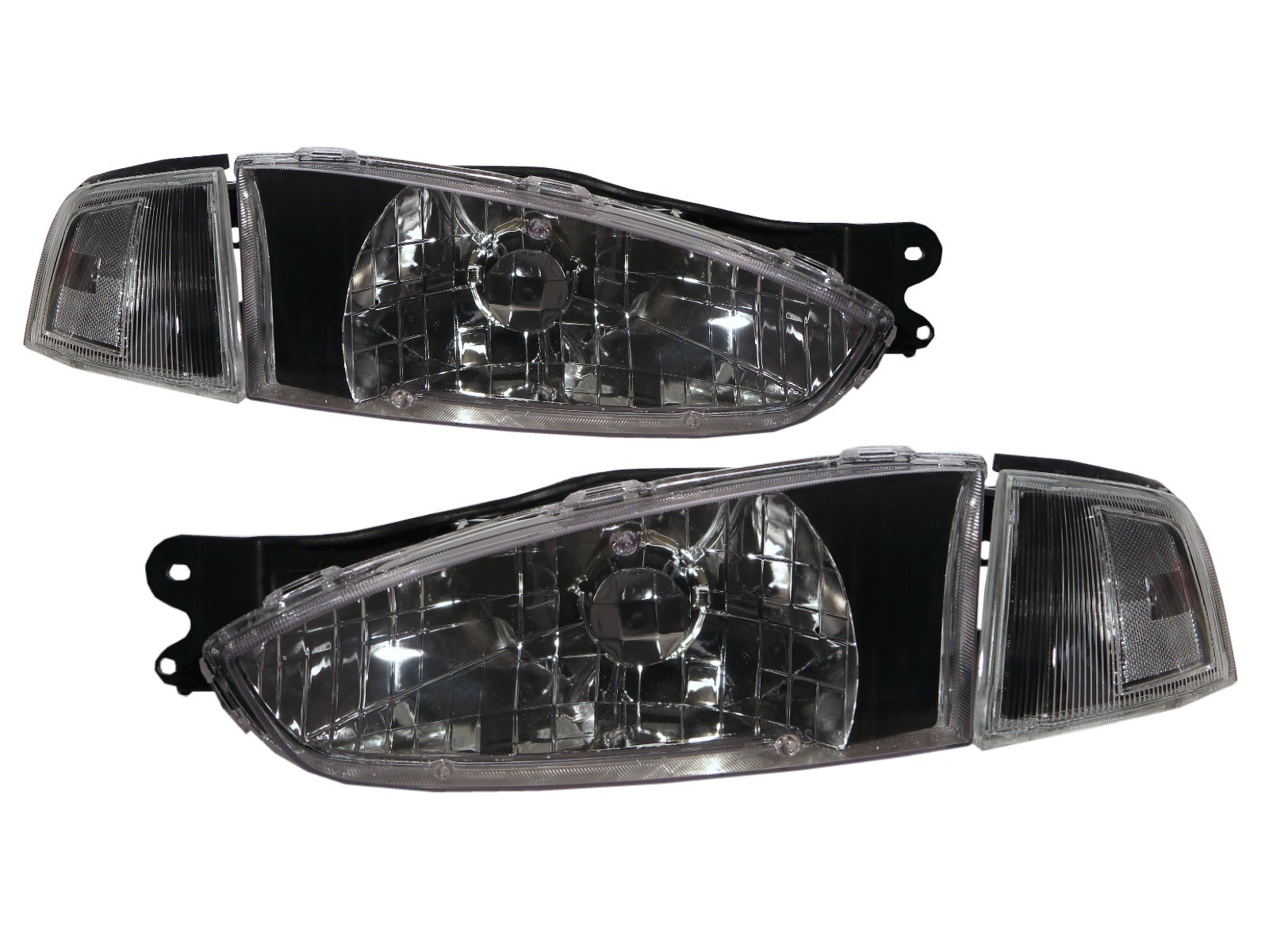 CrazyTheGod Colt 1995-2002 Hatchback 3D Clear Headlight Headlamp Black for Mitsubishi LHD
