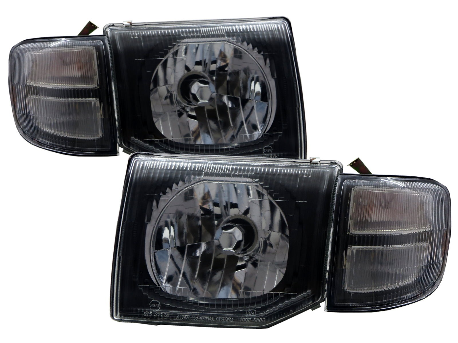 CrazyTheGod MONTERO Second generation 1997-1999 FACELIFT SUV 3D/5D OE Headlight Headlamp Black for Mitsubishi LHD