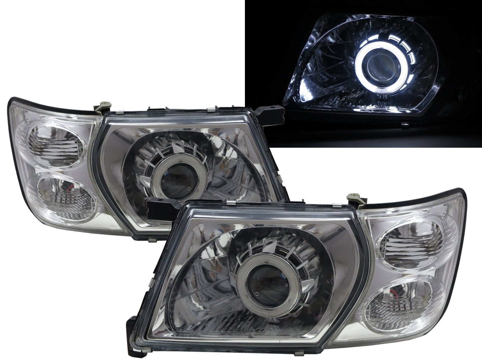 CrazyTheGod Patrol Safari Y61 Fifth generation 2001-2007 Wagon/SUV 5D CCFL Projector Headlight Headlamp Chrome for NISSAN RHD