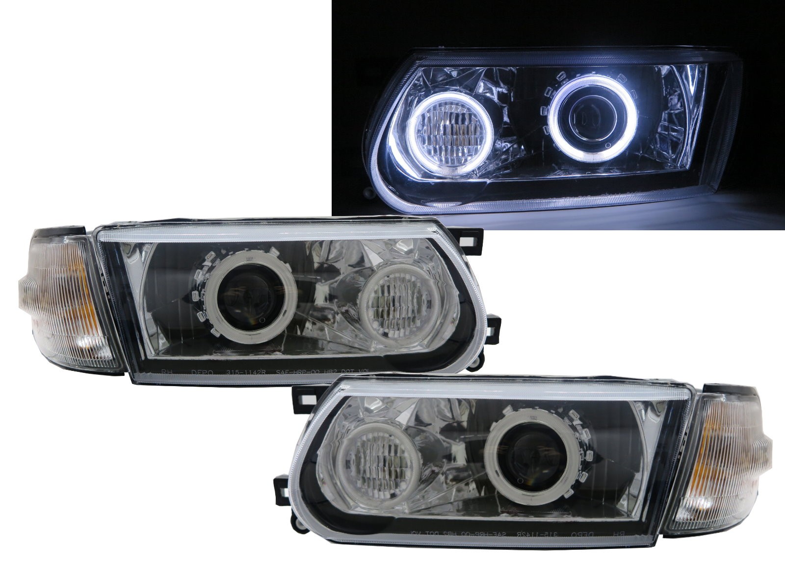 CrazyTheGod Tsuru V16 B13 Third generation 1995-2017 Facelift Sedan/Coupe 2D/4D CCFL Projector Headlight Headlamp Chrome V1 for NISSAN RHD