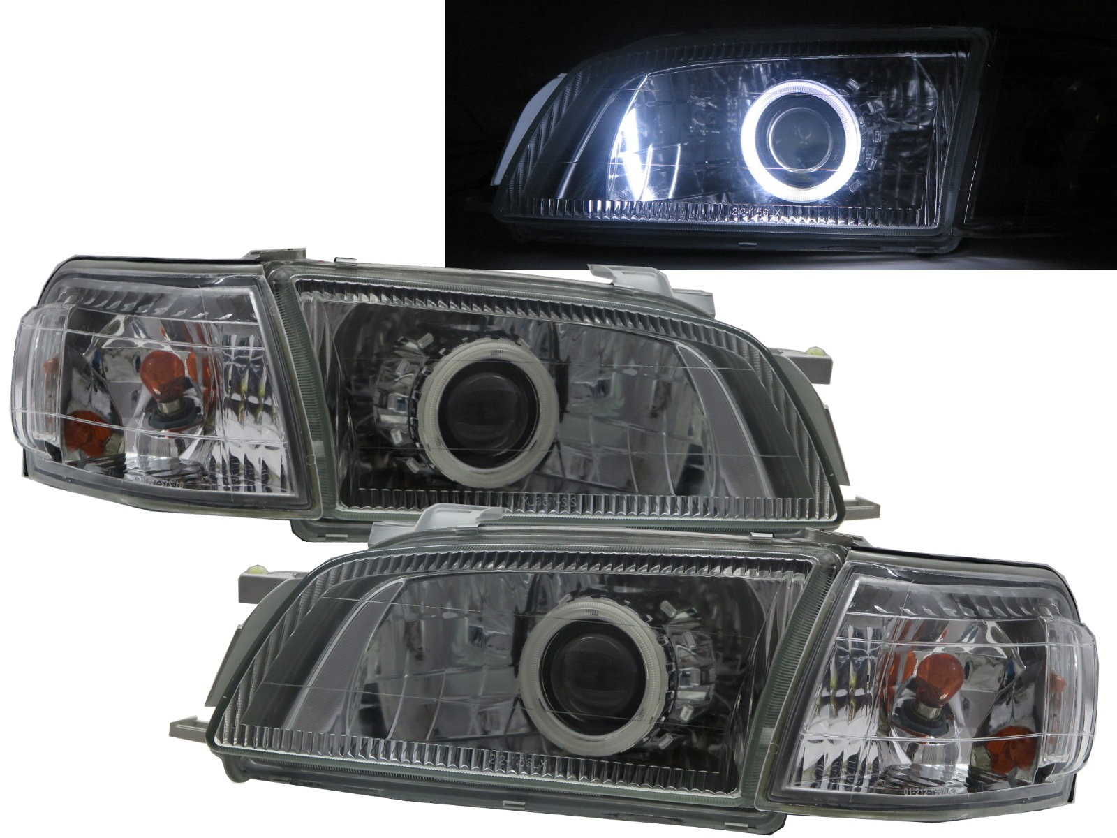 CrazyTheGod Caldina ST190/191 Ninth generation 1992-1996 Wagon 5D CCFL Projector Headlight Headlamp Chrome for TOYOTA LHD 