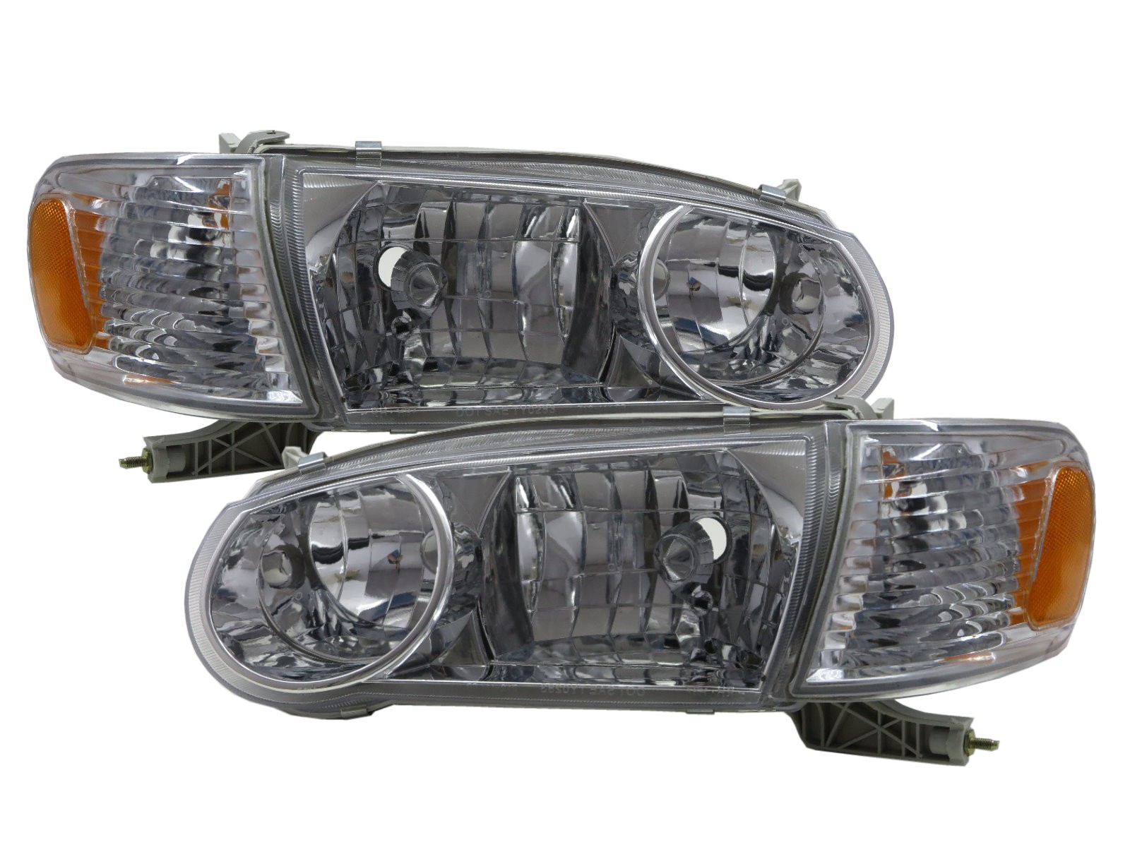 CrazyTheGod Corolla E110 Eighth generation 2001-2002 FACELIFT Sedan/Wagon 4D Clear Headlight Headlamp Chrome US for TOYOTA LHD