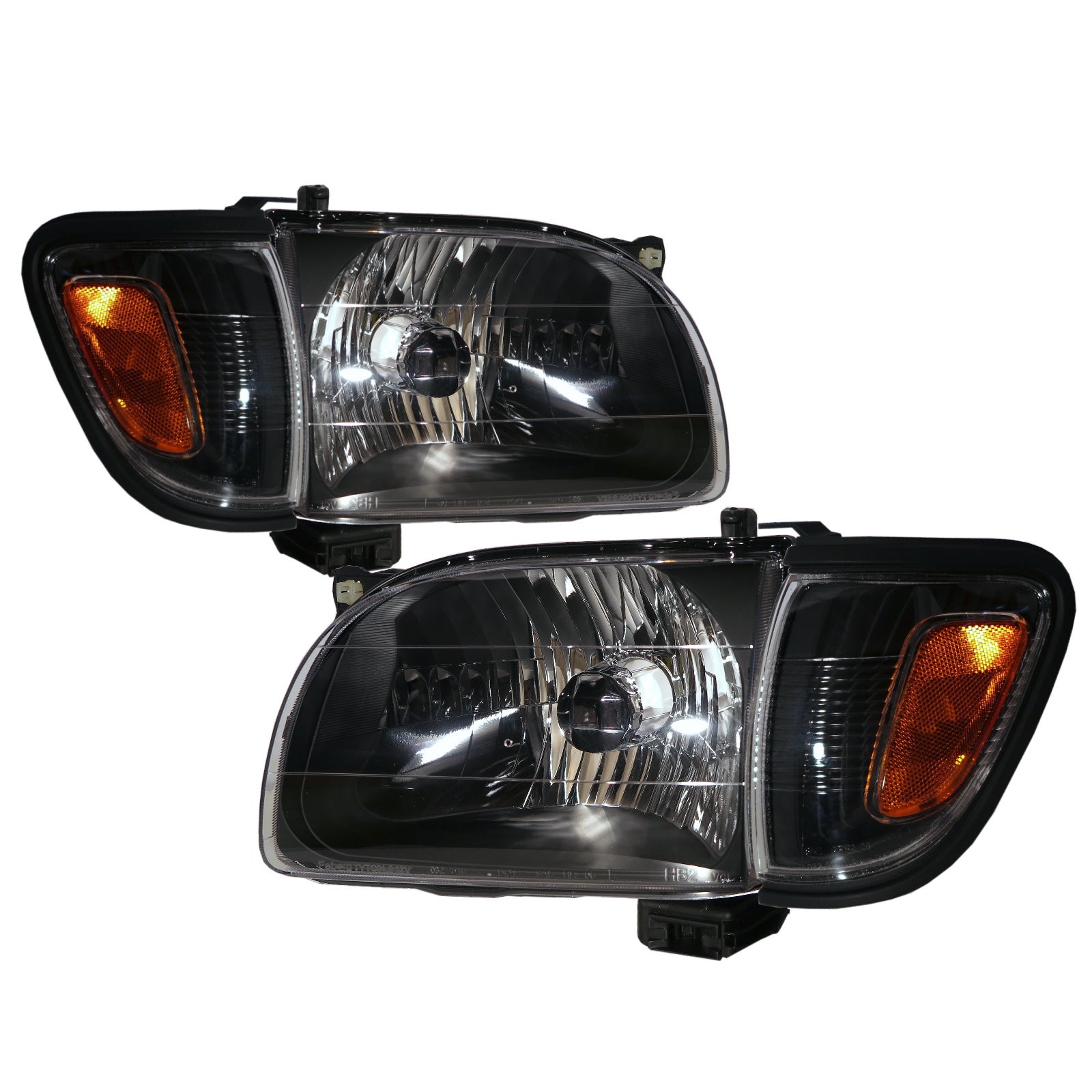 CrazyTheGod TACOMA First generation 2001-2004 Facelift Pickup/Truck 2D/4D Clear W/ Corner Lamp Headlight Headlamp Black for TOYOTA LHD
