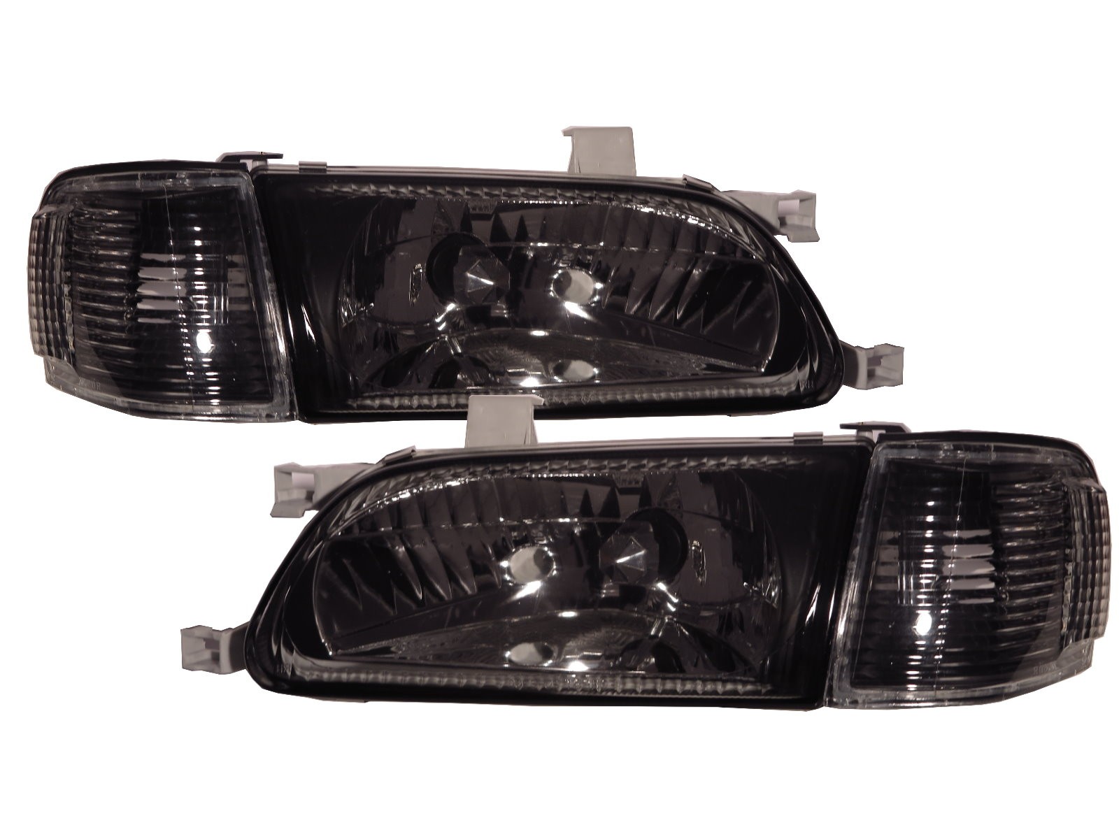 CrazyTheGod TERCEL L50 Fifth generation 1995-1999 Pre-Facelift Sedan 4D Clear Headlight Headlamp Black for TOYOTA LHD