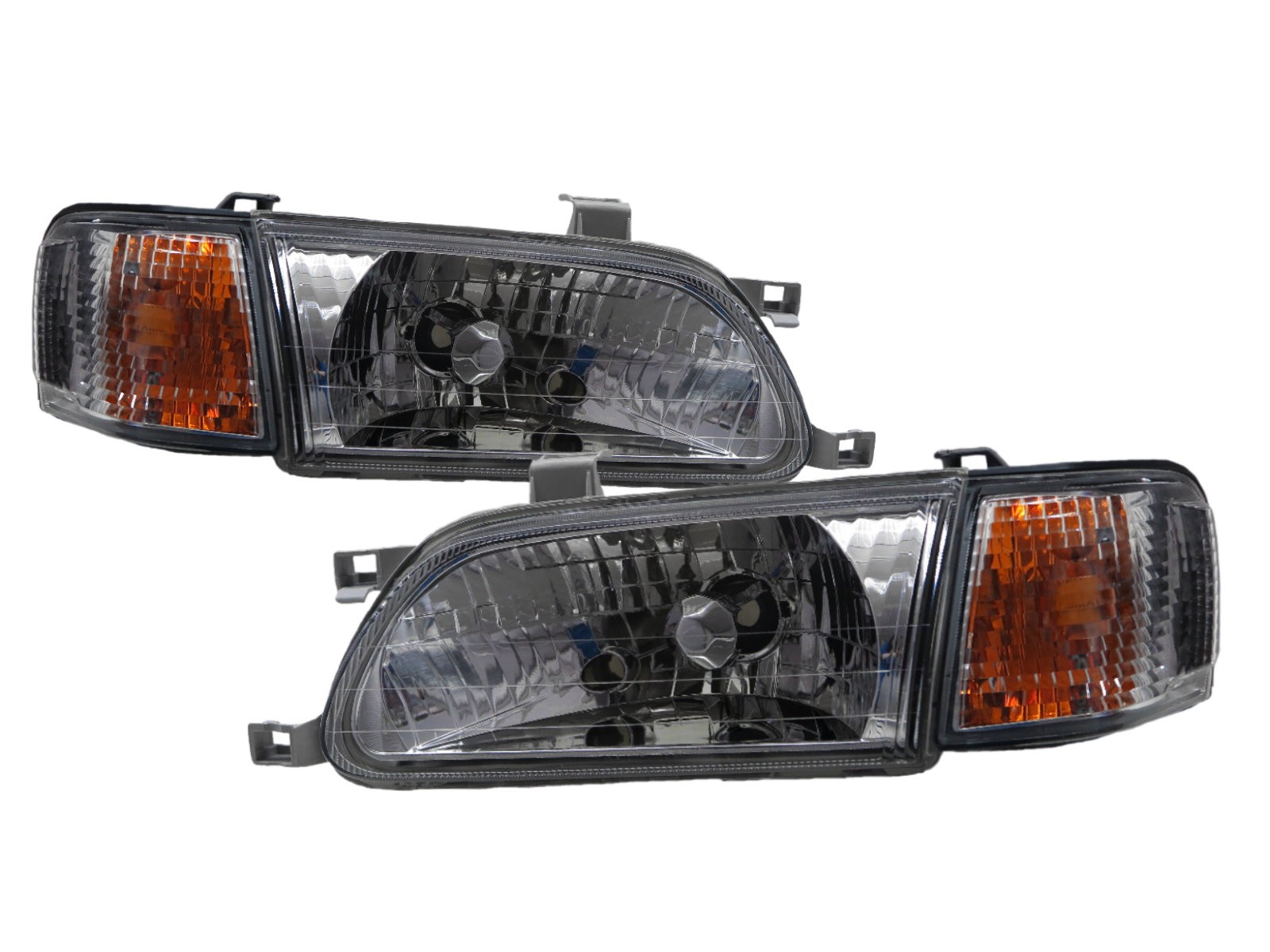 CrazyTheGod TERCEL L50 Fifth generation 1995-1999 Pre-Facelift Sedan 4D Clear Headlight Headlamp Chrome for TOYOTA LHD