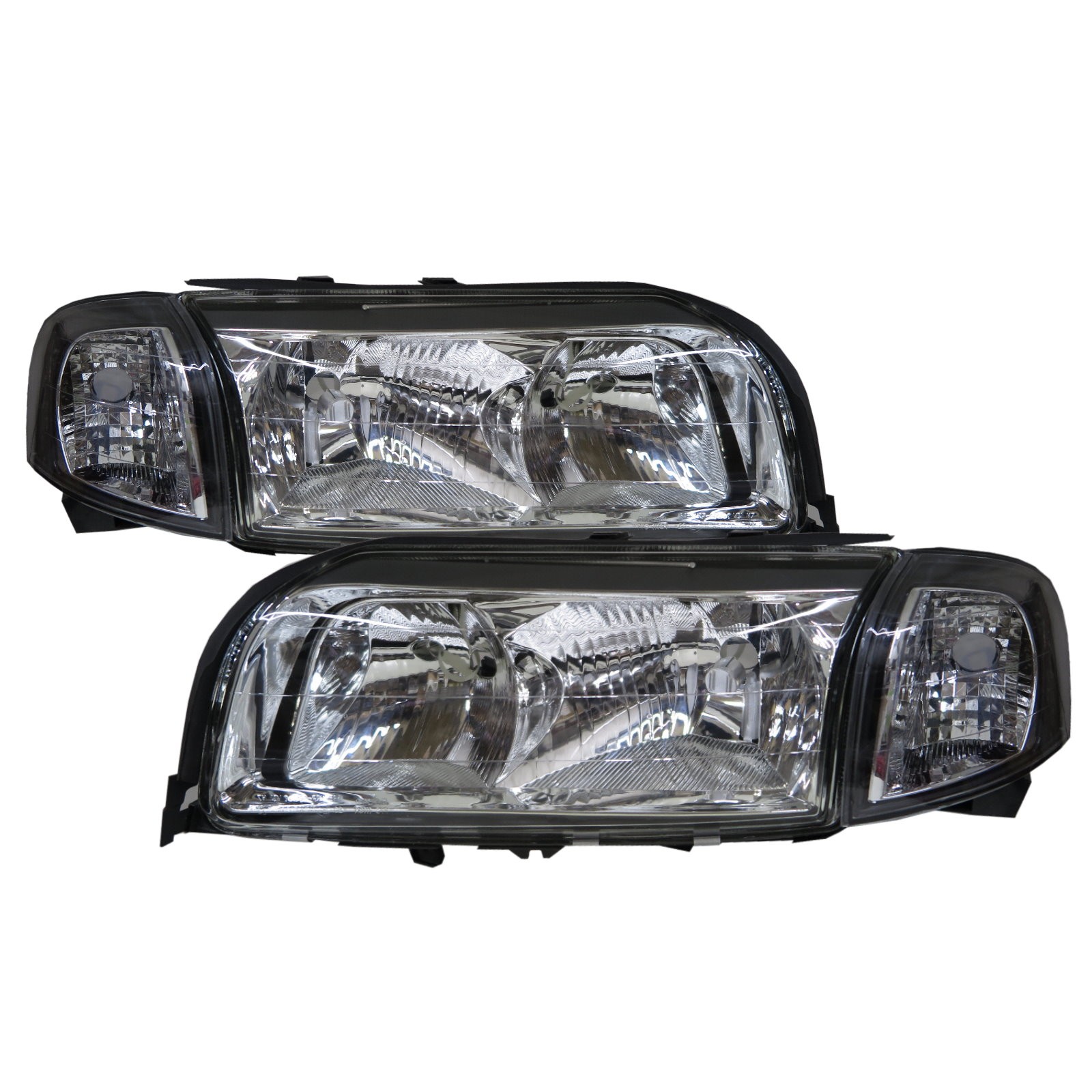 CrazyTheGod S80 First generation 1999-2003 Sedan 4D Clear W/ Corner Lamp Headlight Headlamp Black V1 for VOLVO LHD