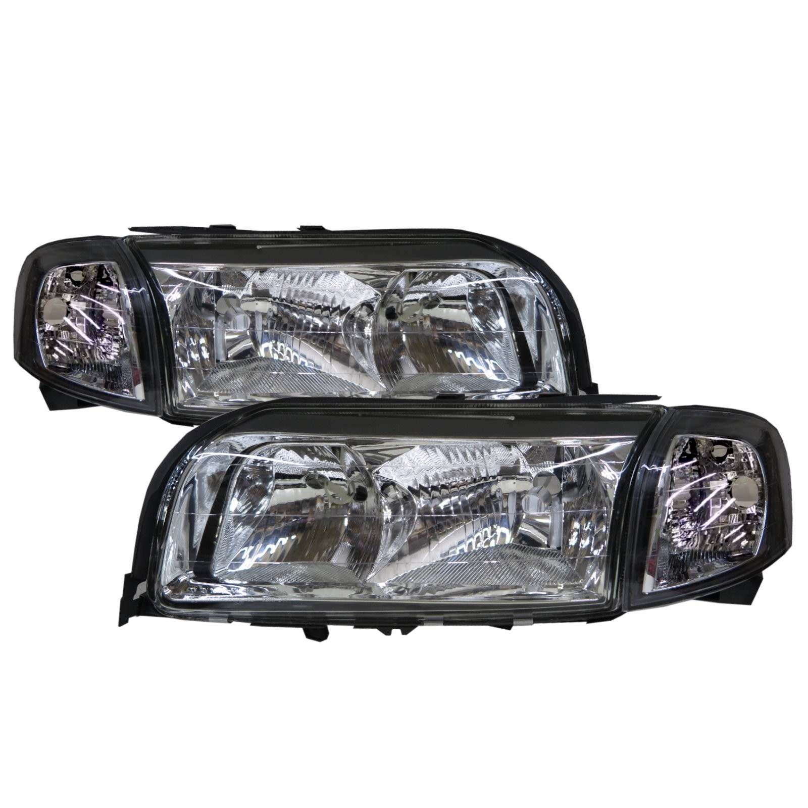 CrazyTheGod S80 First generation 1999-2003 Sedan 4D Clear W/ Corner Lamp Headlight Headlamp Black V2 for VOLVO LHD