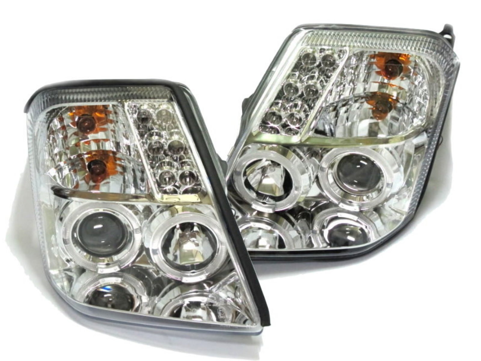 CrazyTheGod C2 2003-2009 Hatchback 3D Halo Projector Headlight Headlamp Chrome for CITROEN LHD