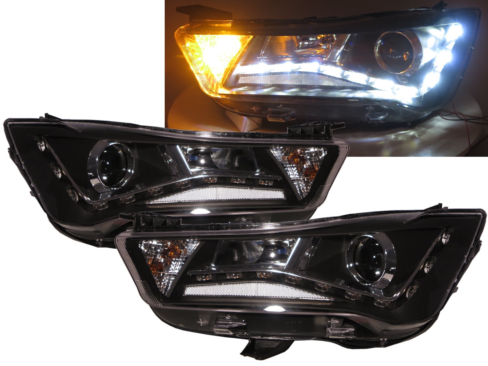 CrazyTheGod C-Quatre 2010-present Sedan 4D COB Projector R8Look Headlight Headlamp Black China for CITROEN RHD