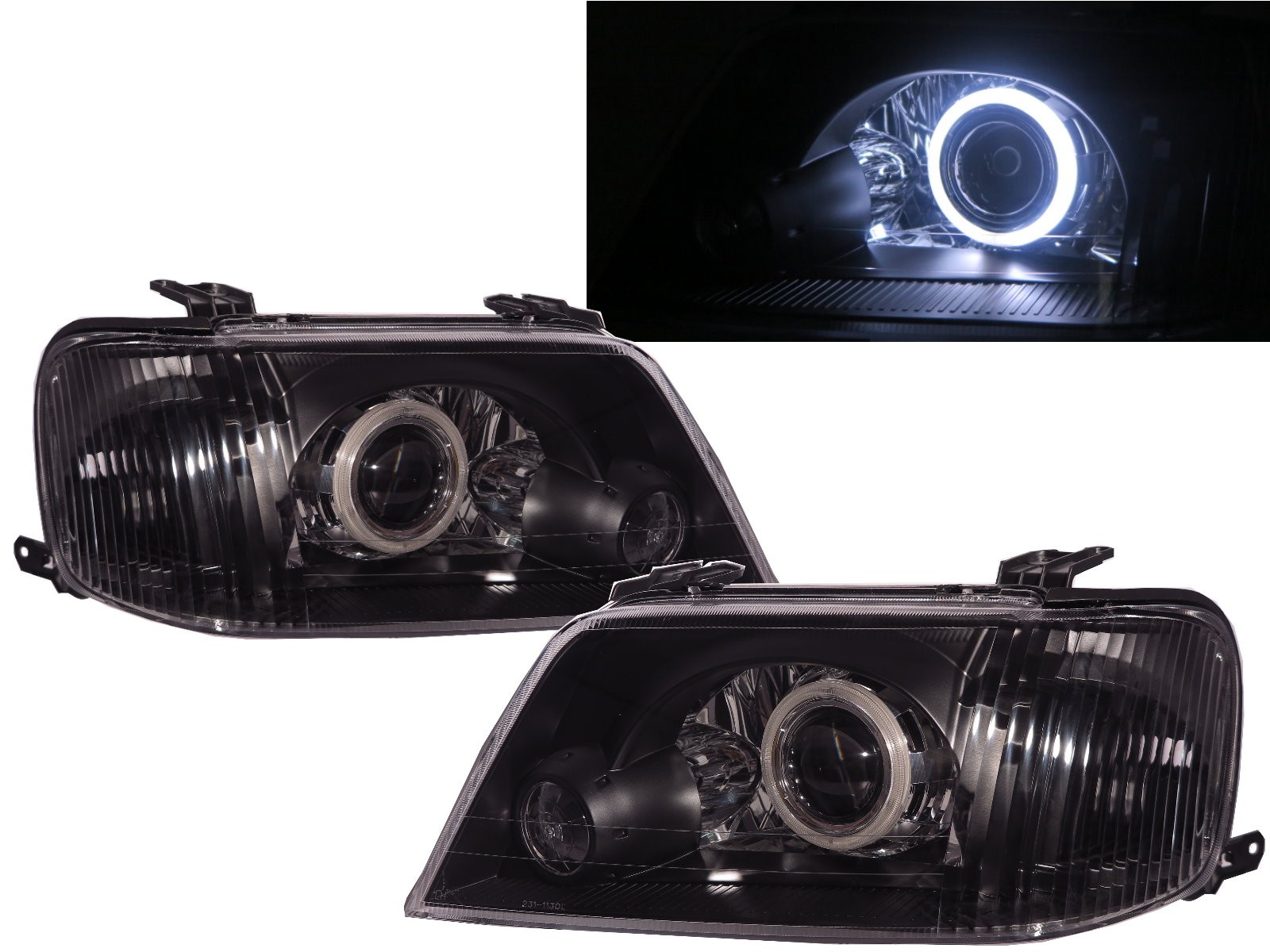 CrazyTheGod ESCAPE First generation 2000-2003 PRE-FACELIFT SUV 5D CCFL Angel Eye BI-XENON Projector Headlight Headlamp Black for FORD LHD 