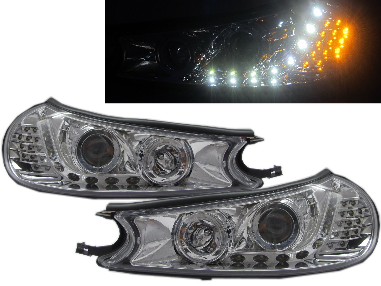 CrazyTheGod MONDEO HC/HE Second generation 1996-2001 Wagon 4D/5D Projector Headlight Headlamp Chrome for FORD LHD