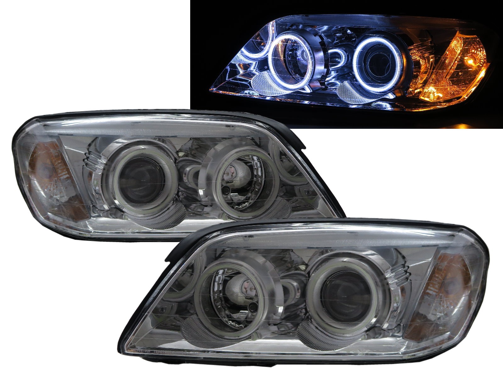 CrazyTheGod Captiva First generation 2006-2010 PRE-FACELIFT Wagon 5D COB Projector Headlight Headlamp Chrome for CHEVROLET CHEVY RHD